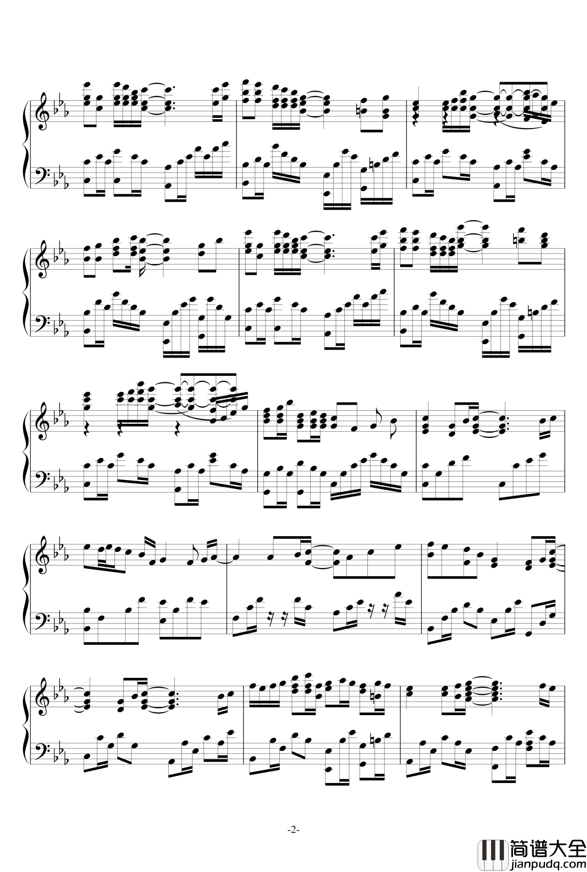 梦幻曲13__伤痛钢琴谱_as2134