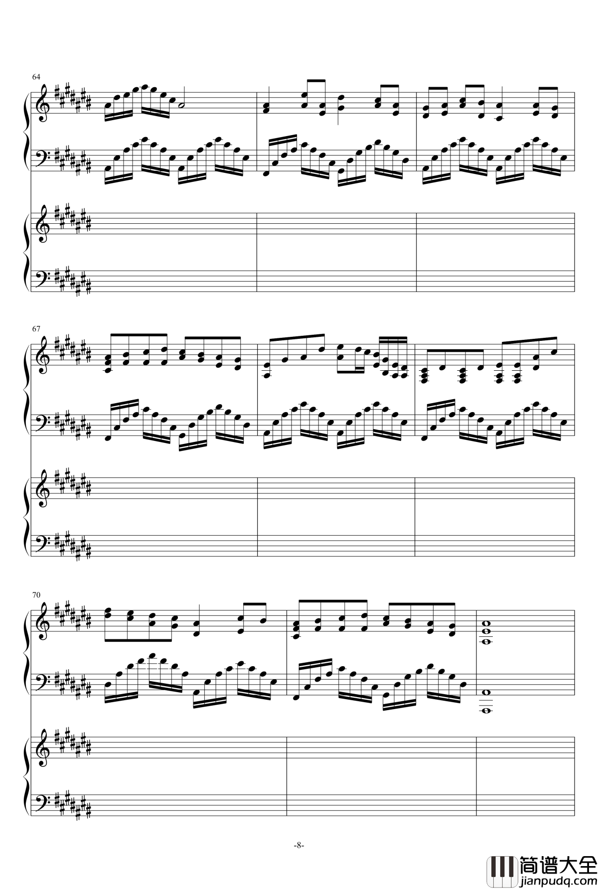 2135号组曲连弹钢琴谱_as2134