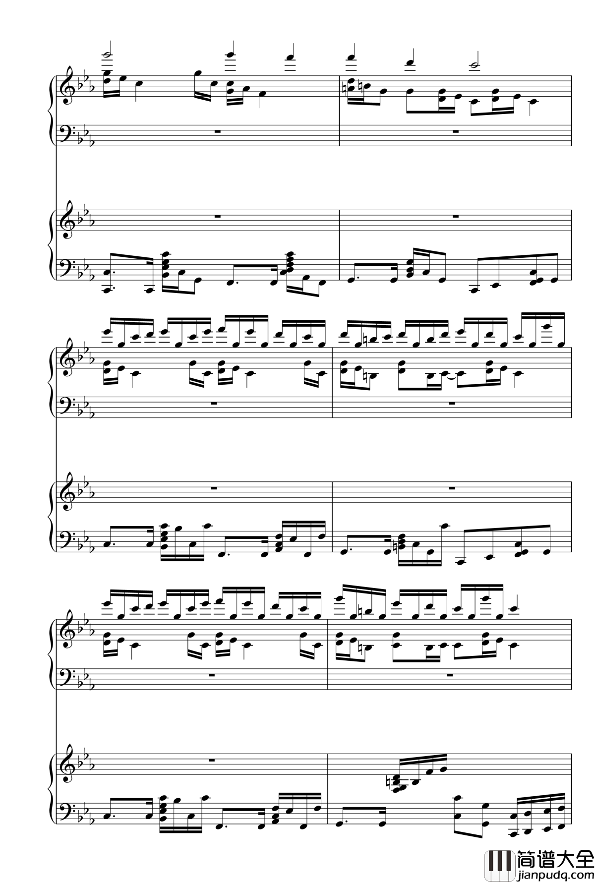 克罗地亚狂想曲钢琴谱_双钢琴_马克西姆_Maksim·Mrvica