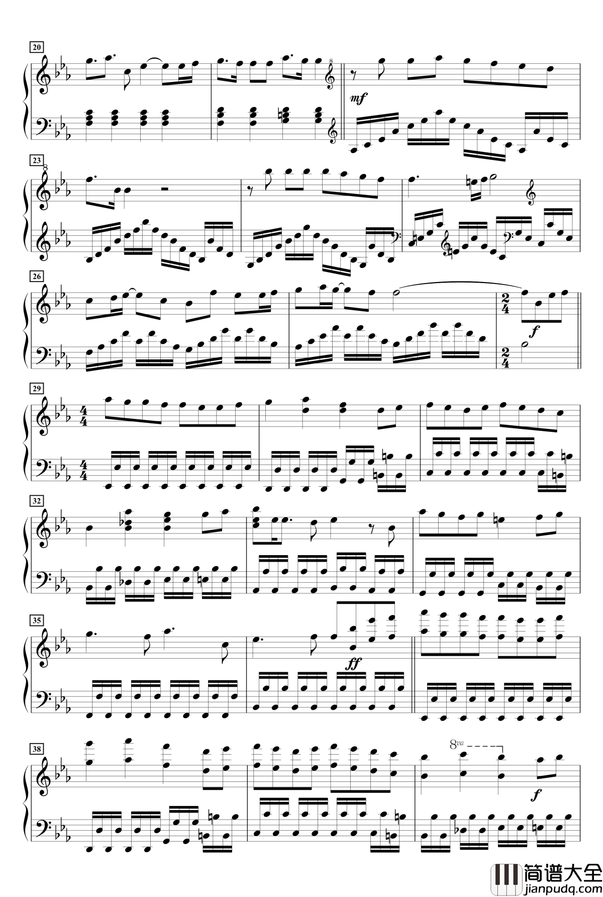 [きんいろモザイク]こいいろアイリス~solo_Piano钢琴谱_黄金拼图