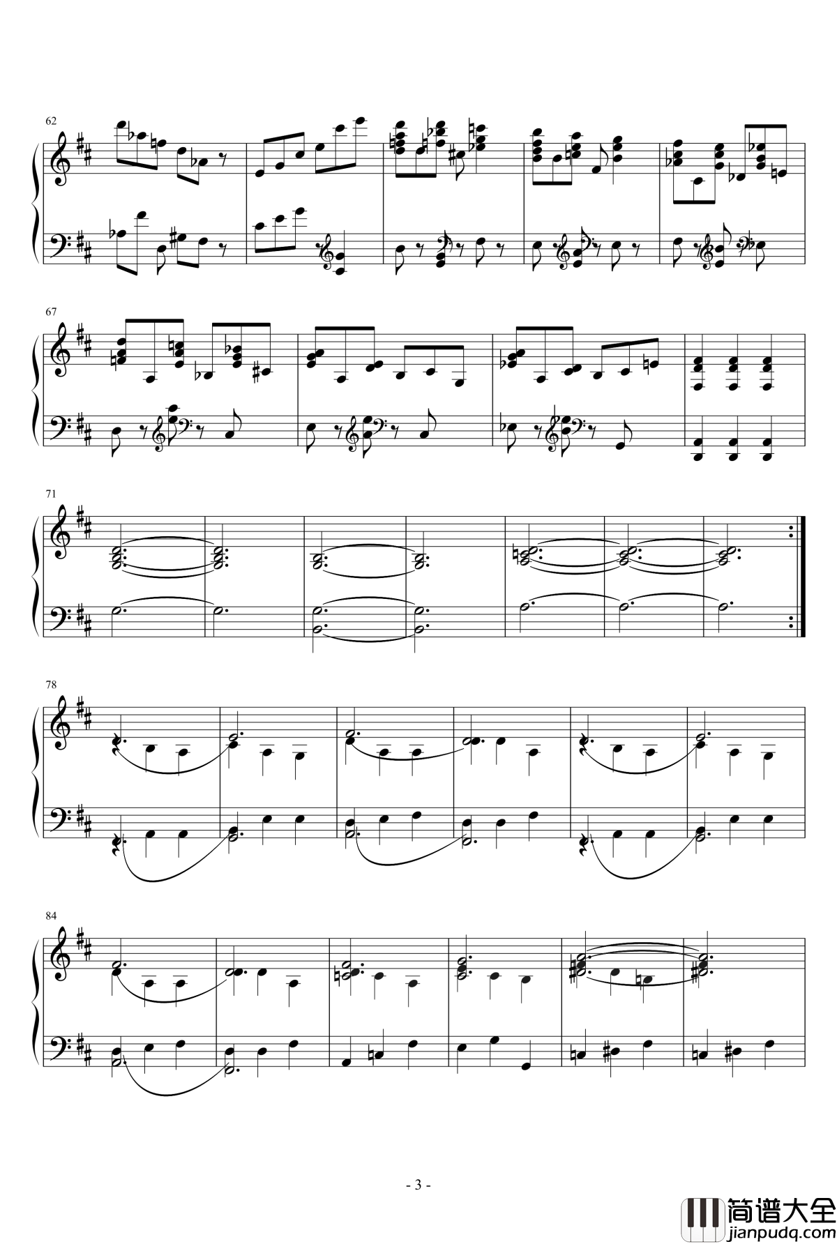 谐谑曲钢琴谱_两只老虎_K550