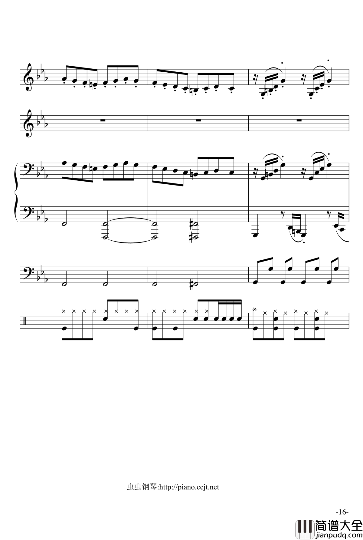 悲怆奏鸣曲钢琴谱_加小乐队_贝多芬_beethoven