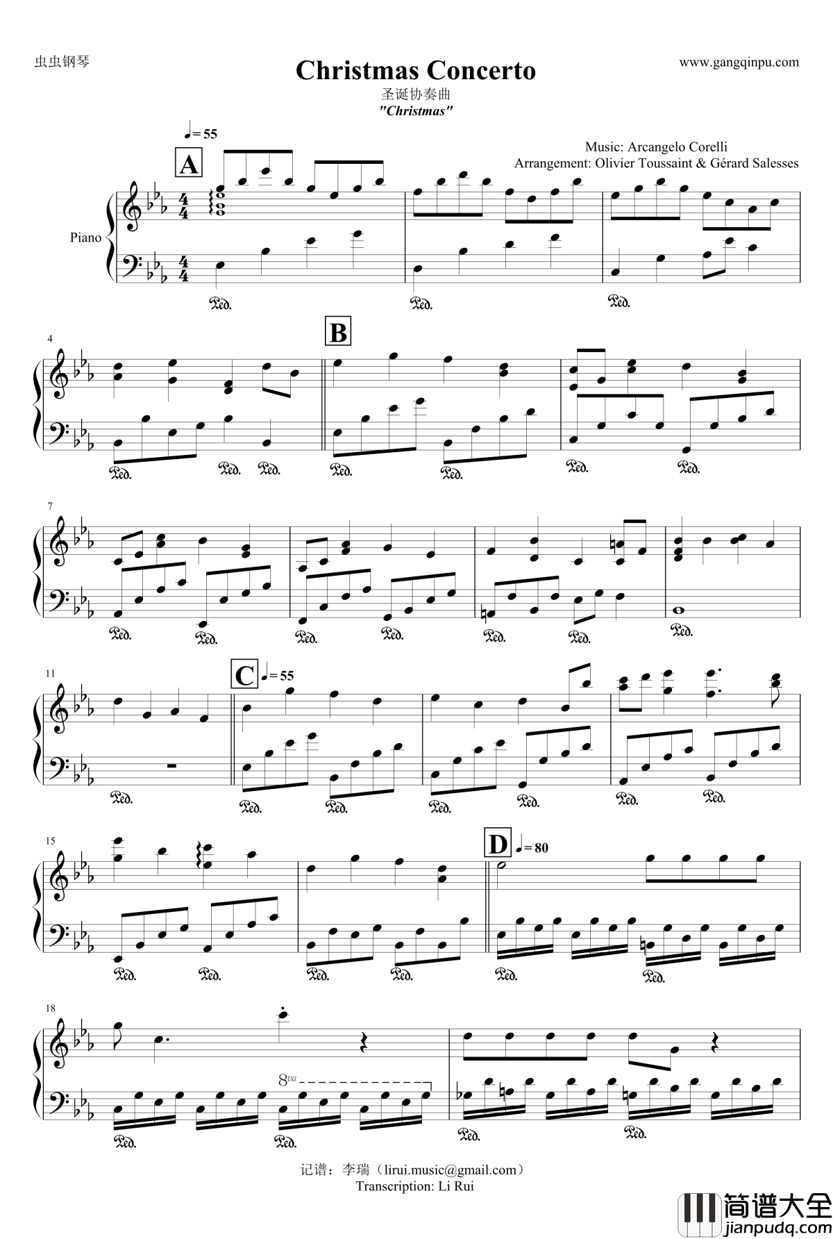 圣诞协奏曲钢琴谱_克莱德曼