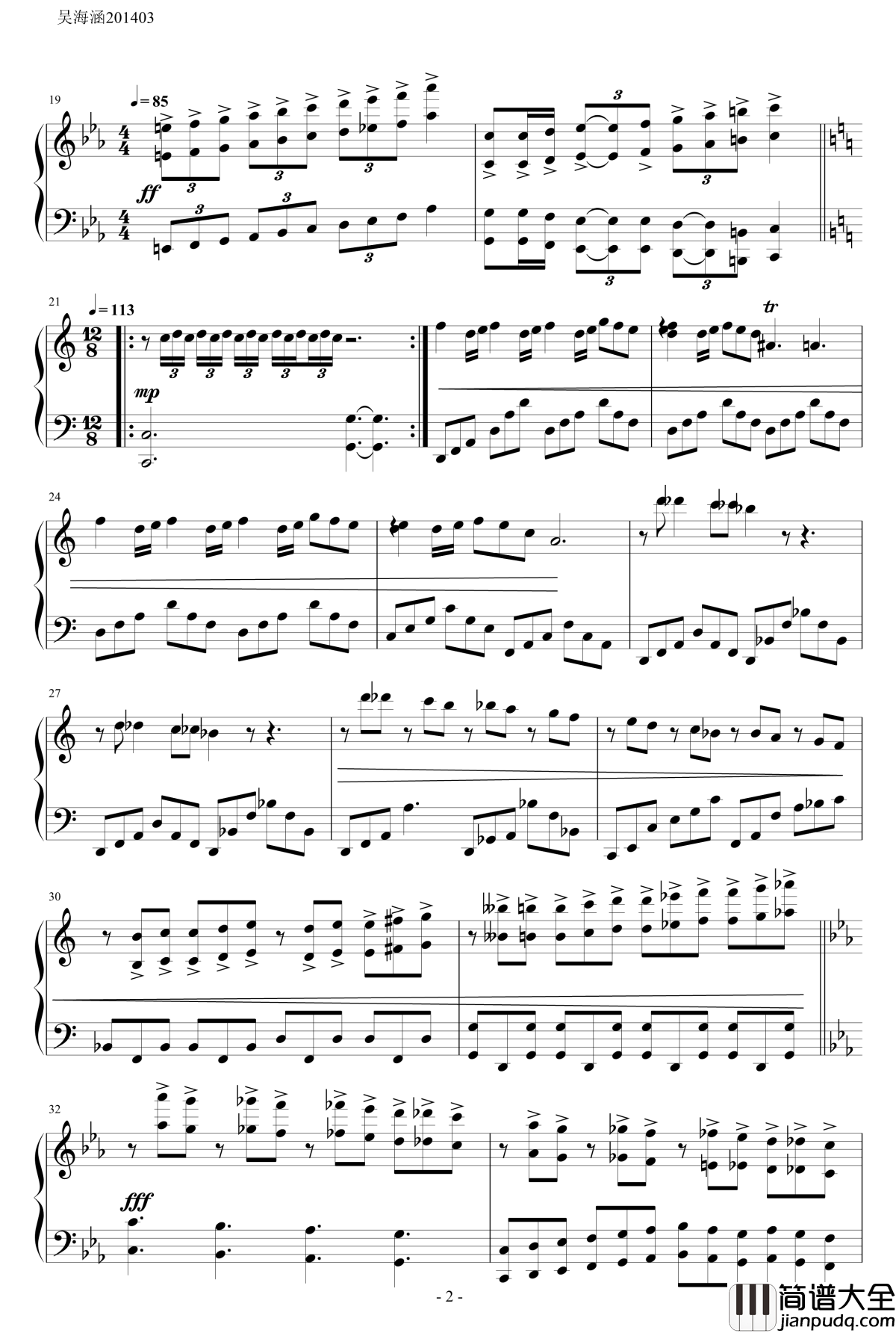 午夜小步舞曲钢琴谱_Midnight_Menuette_马克西姆maksim&赫吉克_Tonci_Huljic_2