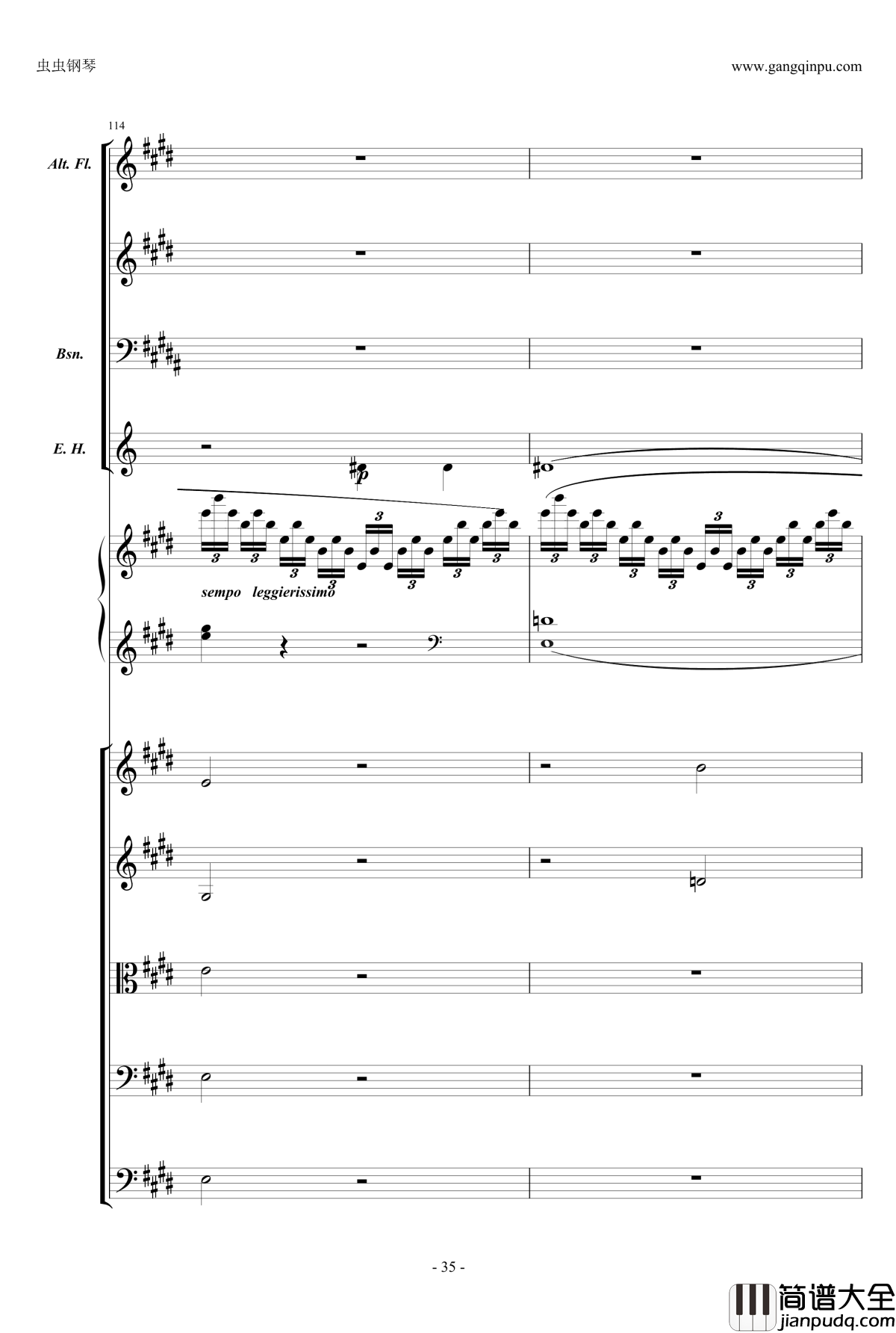 萧邦第一钢琴协奏曲第二乐章钢琴谱_肖邦_chopin