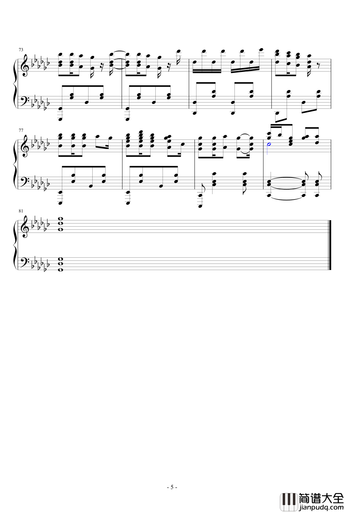 送你的小熊呢钢琴谱_lixiang'spiano