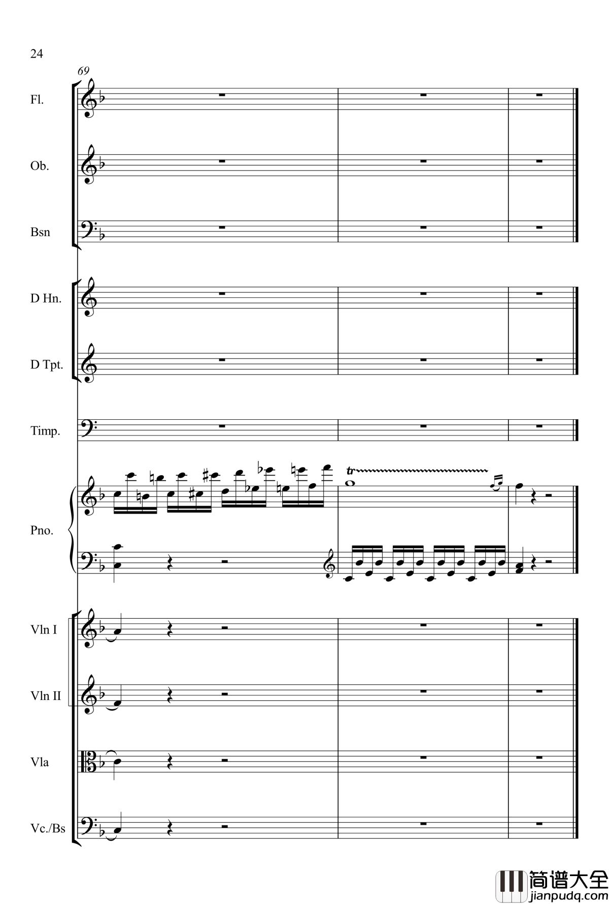 kv466_d小调第20号钢琴协奏曲钢琴谱_莫扎特