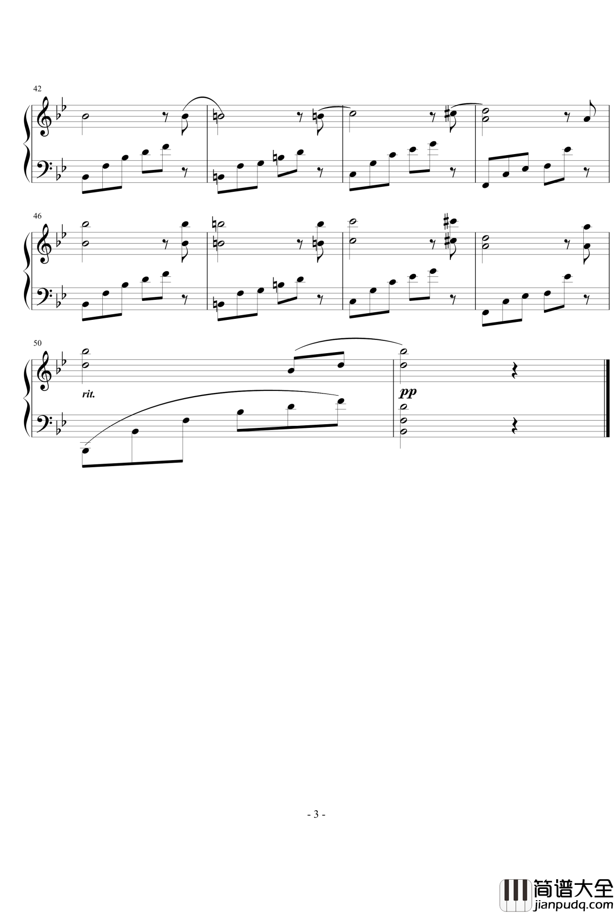 简短的练习曲钢琴谱_nyride