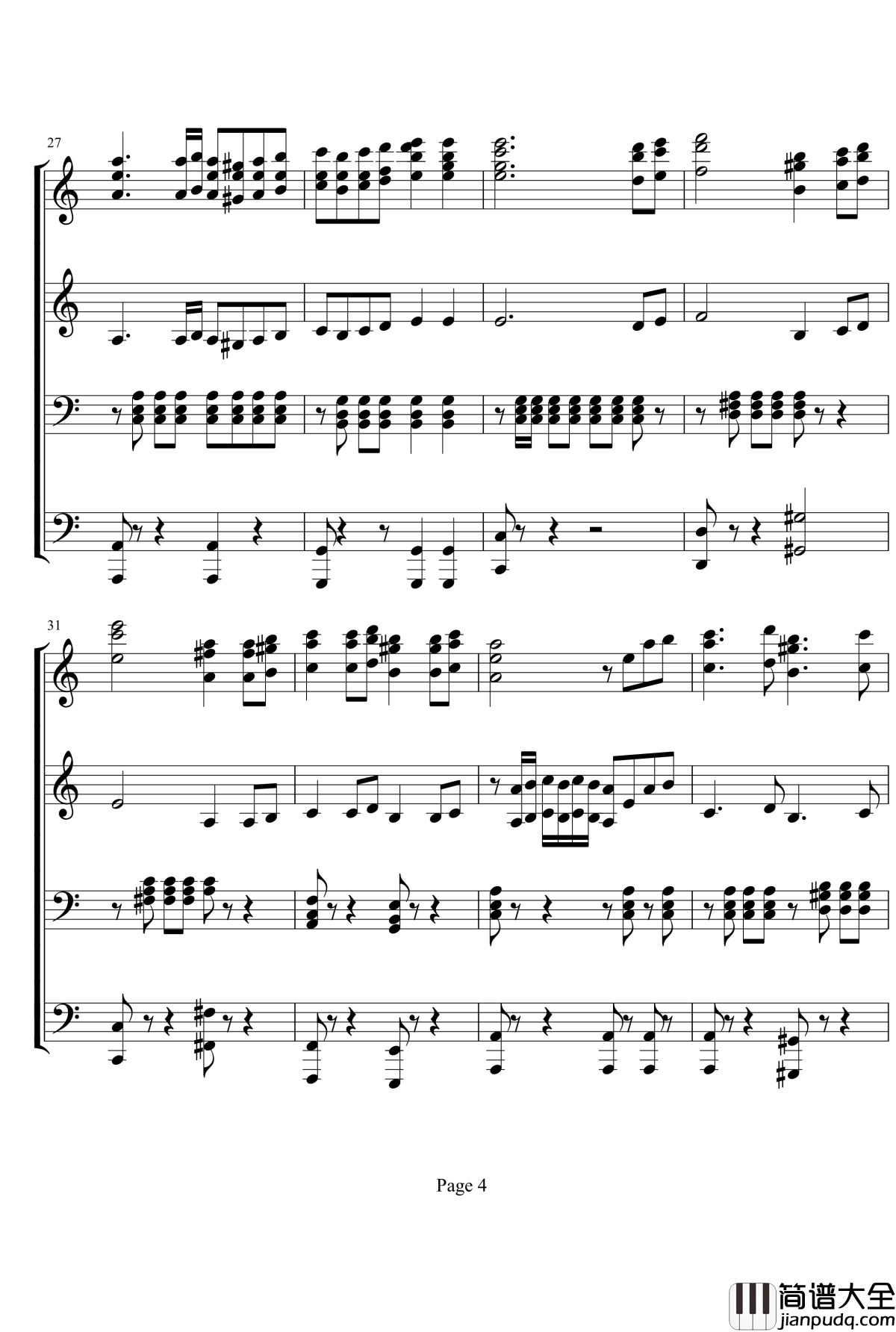 V3钢琴谱_贝多芬_beethoven