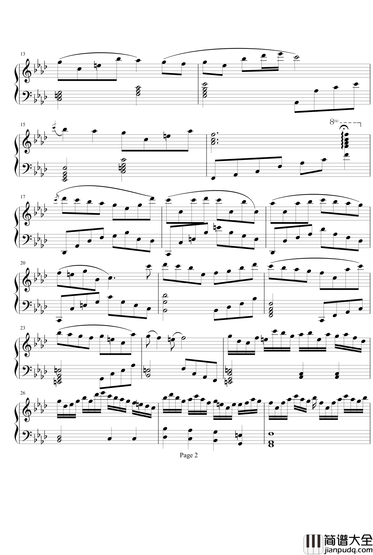 变奏曲1钢琴谱_采蘩