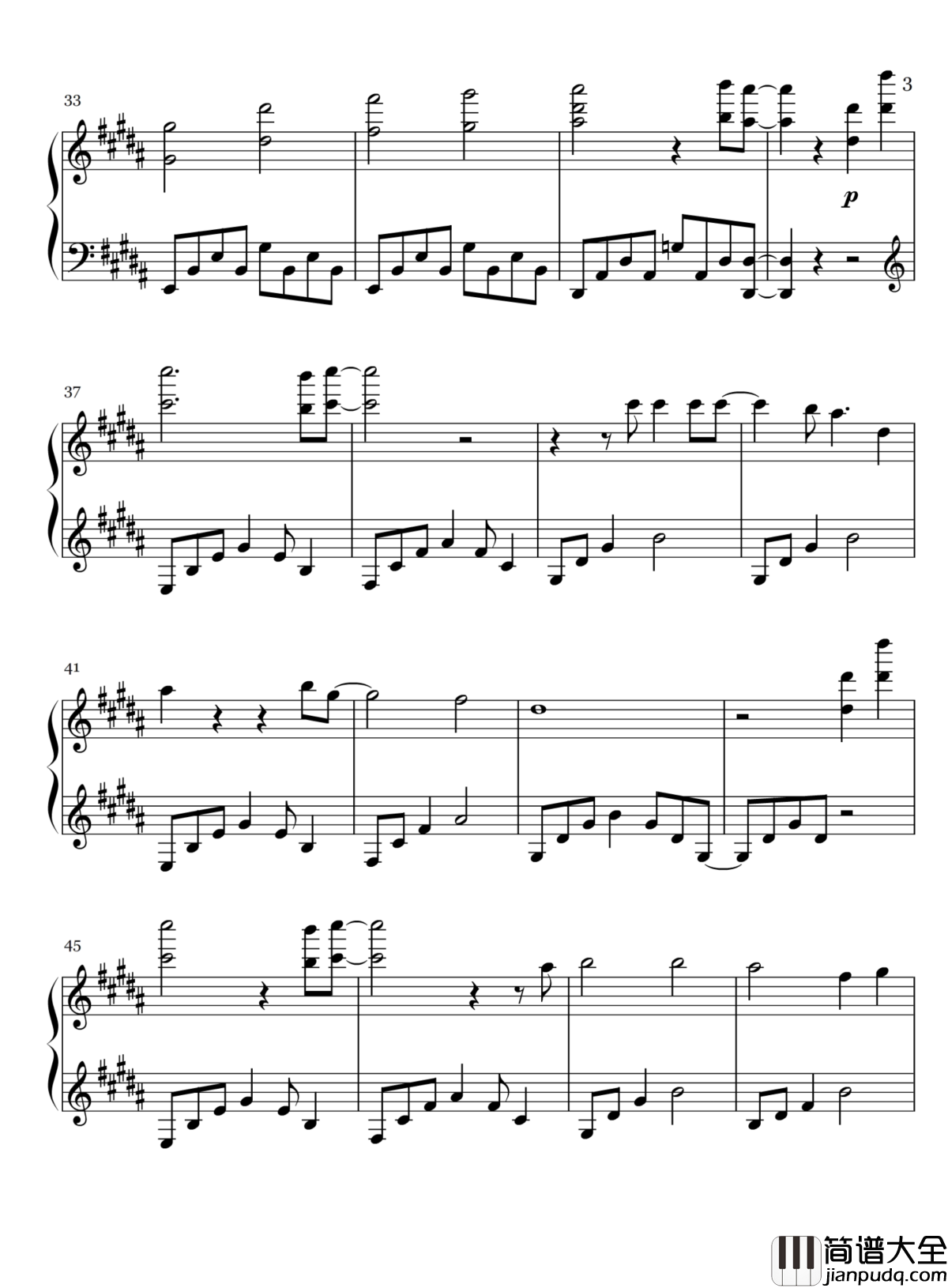 Glassy_Sky钢琴谱_东京喰种第二季OST_金木研