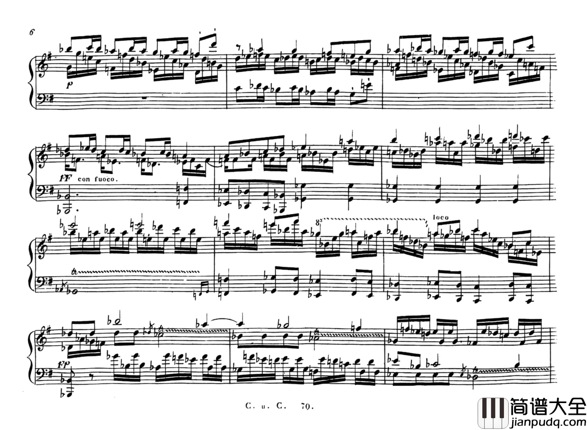 Capriccio_a_la_Fuga_in_E_minor钢琴谱_车尔尼_Czerny