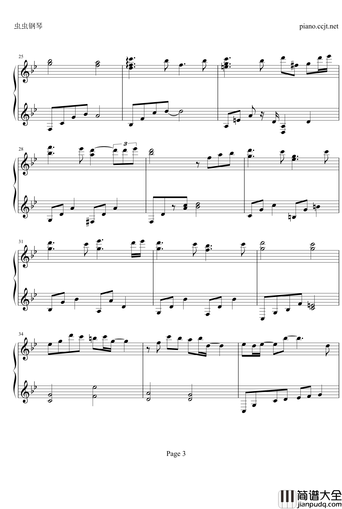 第一次钢琴谱_冬日恋歌插曲