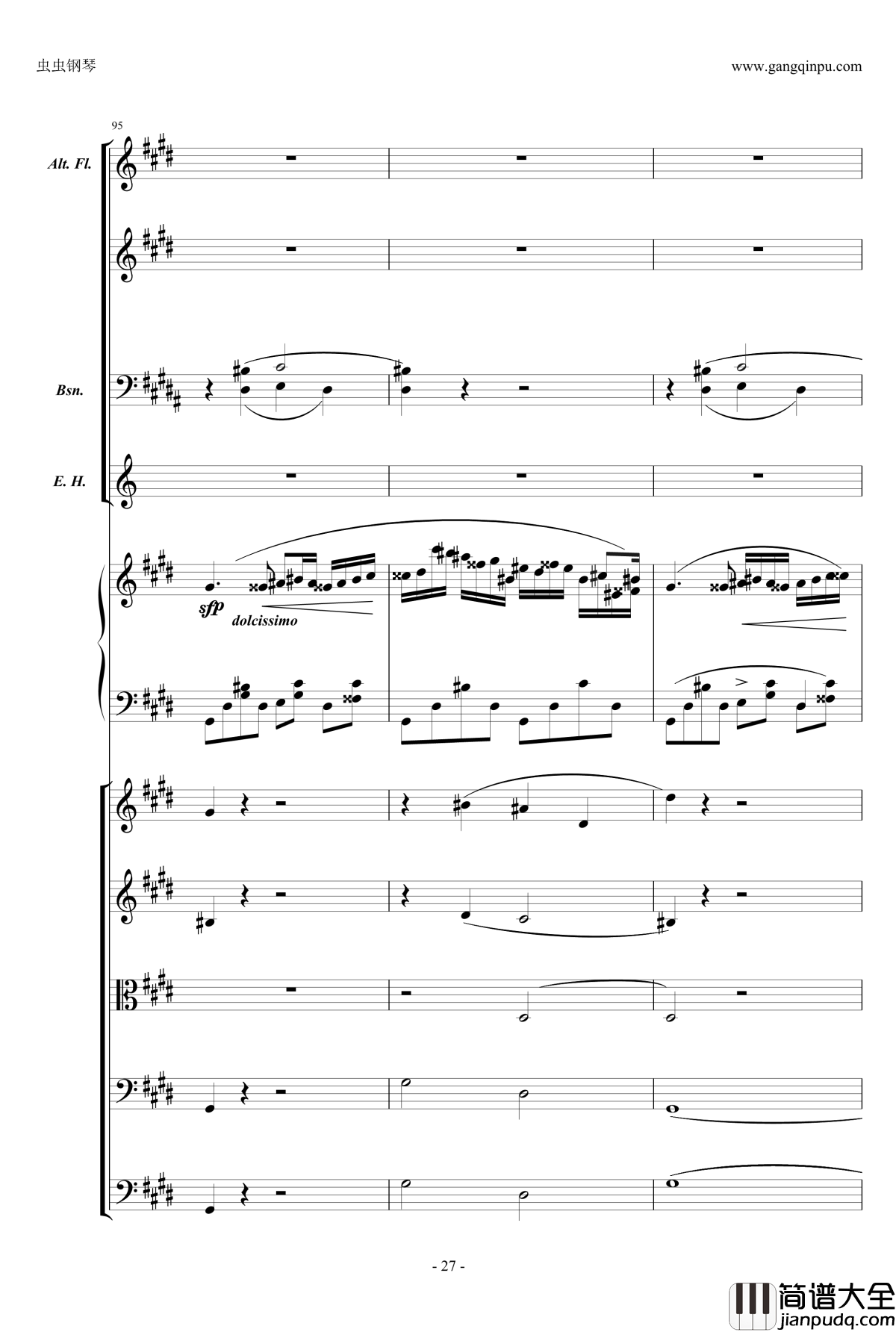 萧邦第一钢琴协奏曲第二乐章钢琴谱_肖邦_chopin