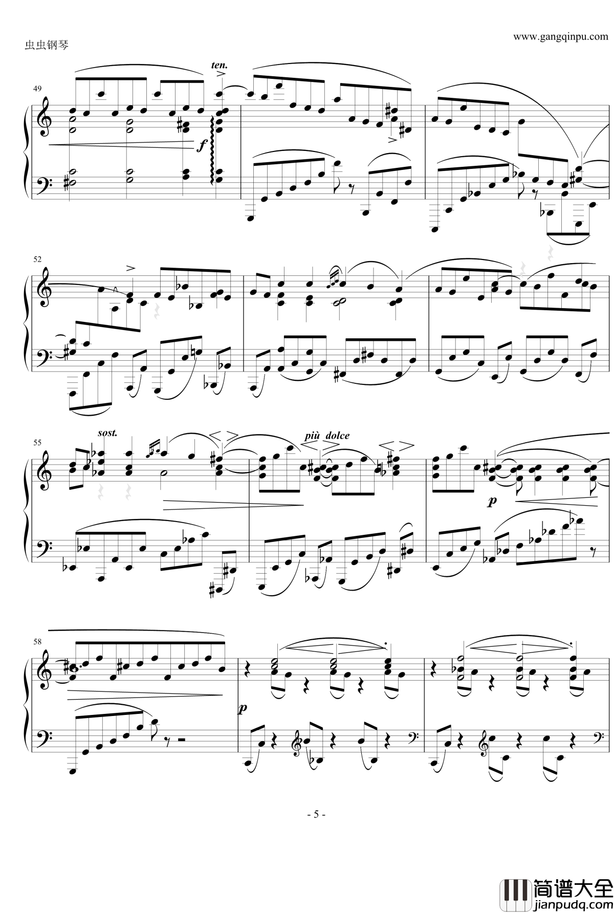 随想曲钢琴谱Op.76_No.8_勃拉姆斯_Brahms