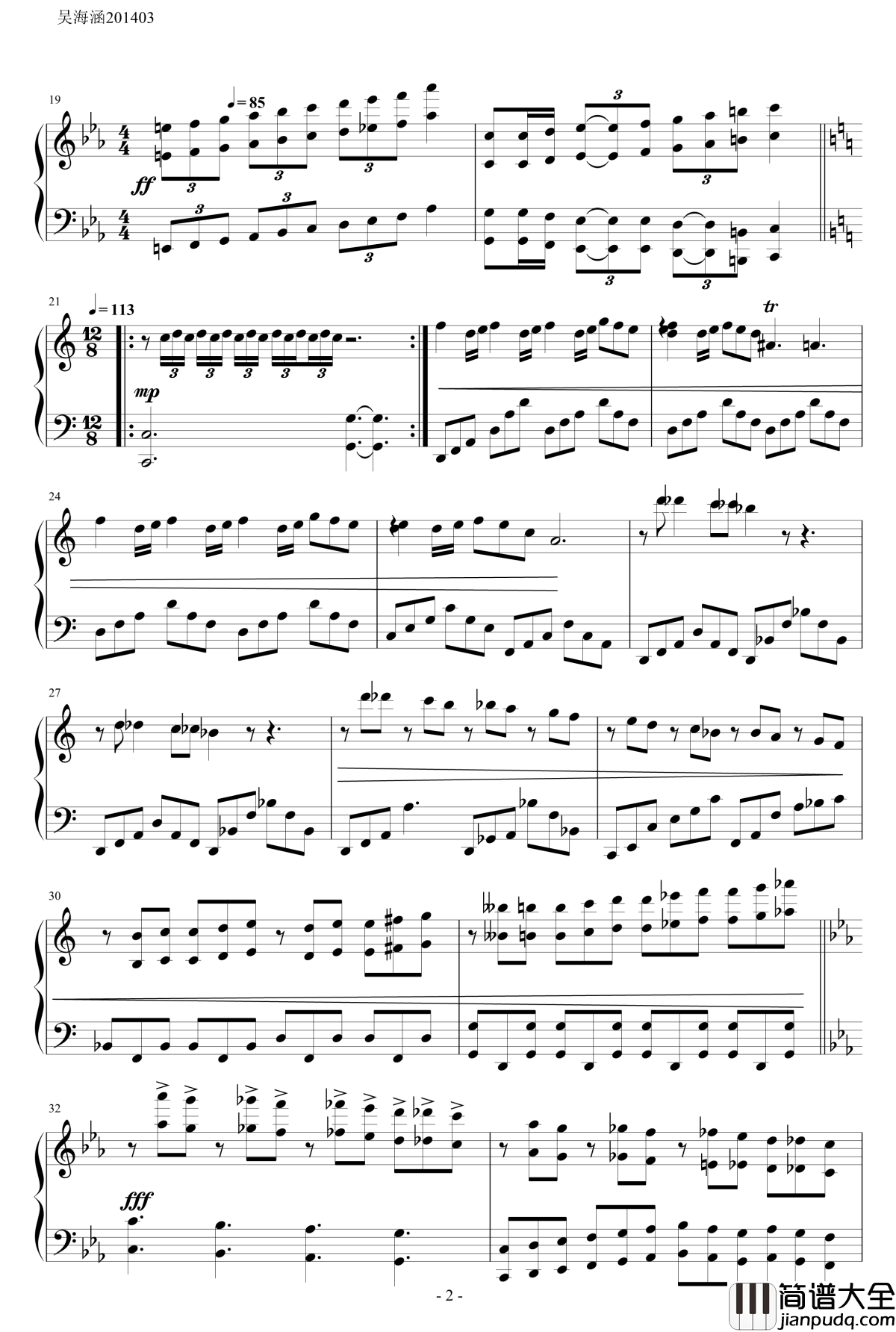 午夜小步舞曲钢琴谱_Midnight_Menuette_马克西姆maksim&赫吉克_Tonci_Huljic