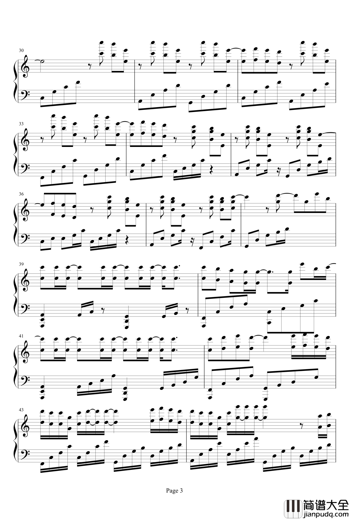 彼此钢琴谱——仙剑云之凡片头曲_动力火车