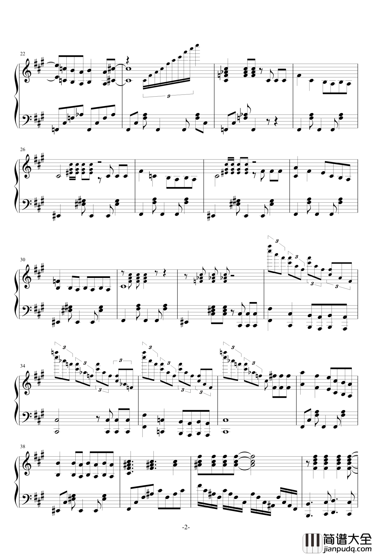 禁绝边境线钢琴谱_超时空要塞Δ_OST_完整版钢琴