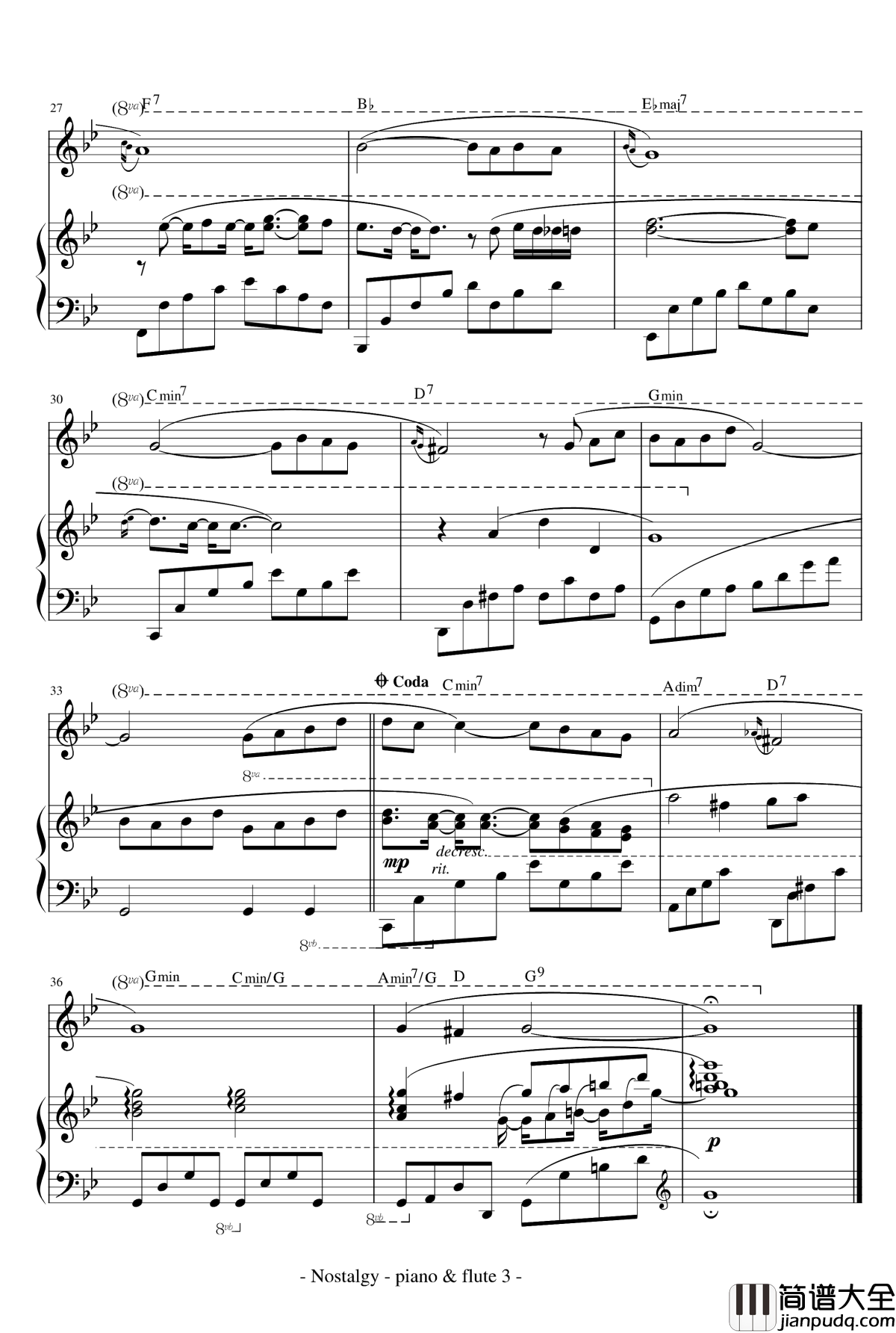思乡曲钢琴谱_乡愁_克莱德曼