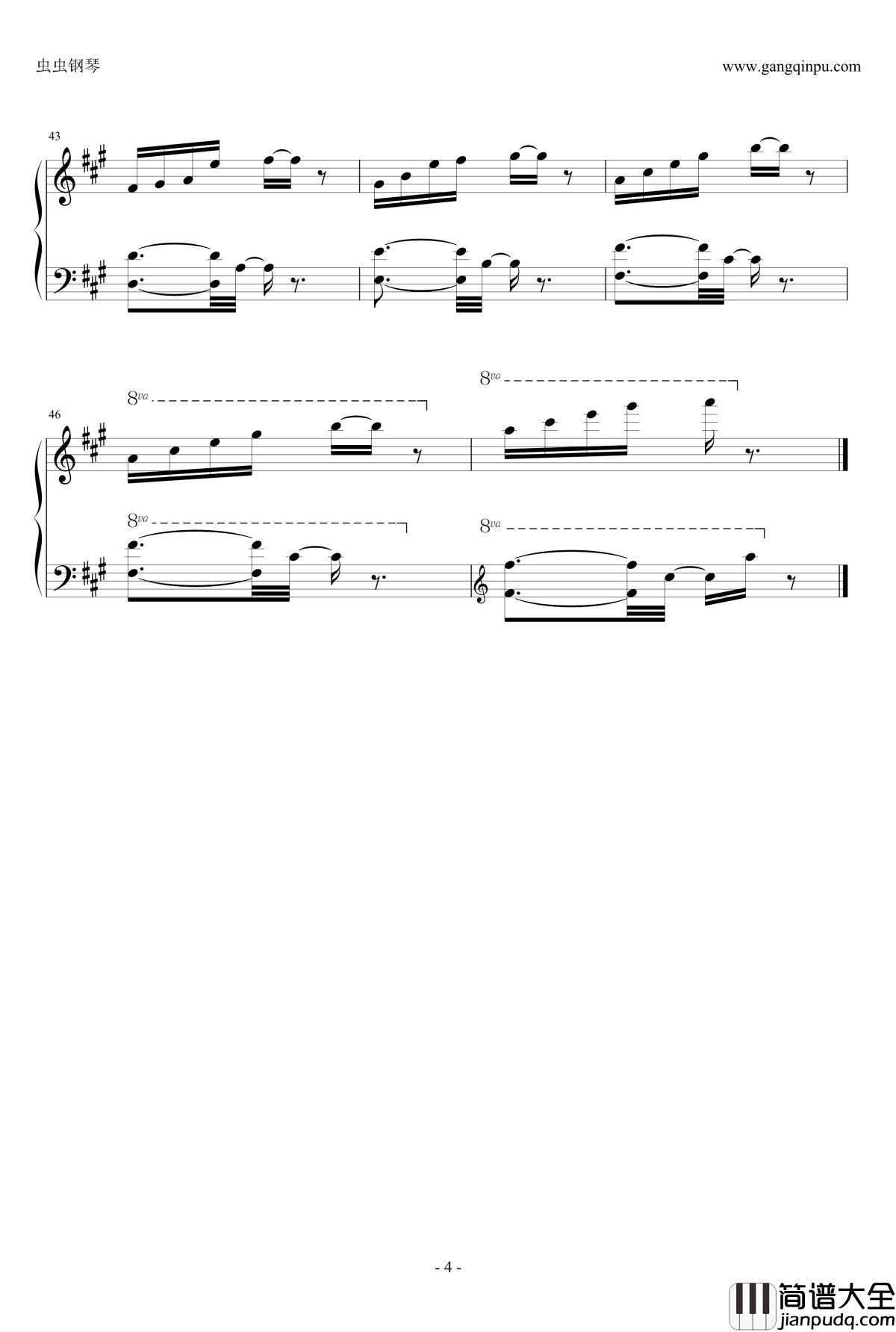 Goodbye钢琴谱_Deemo_BGM_完整独奏版