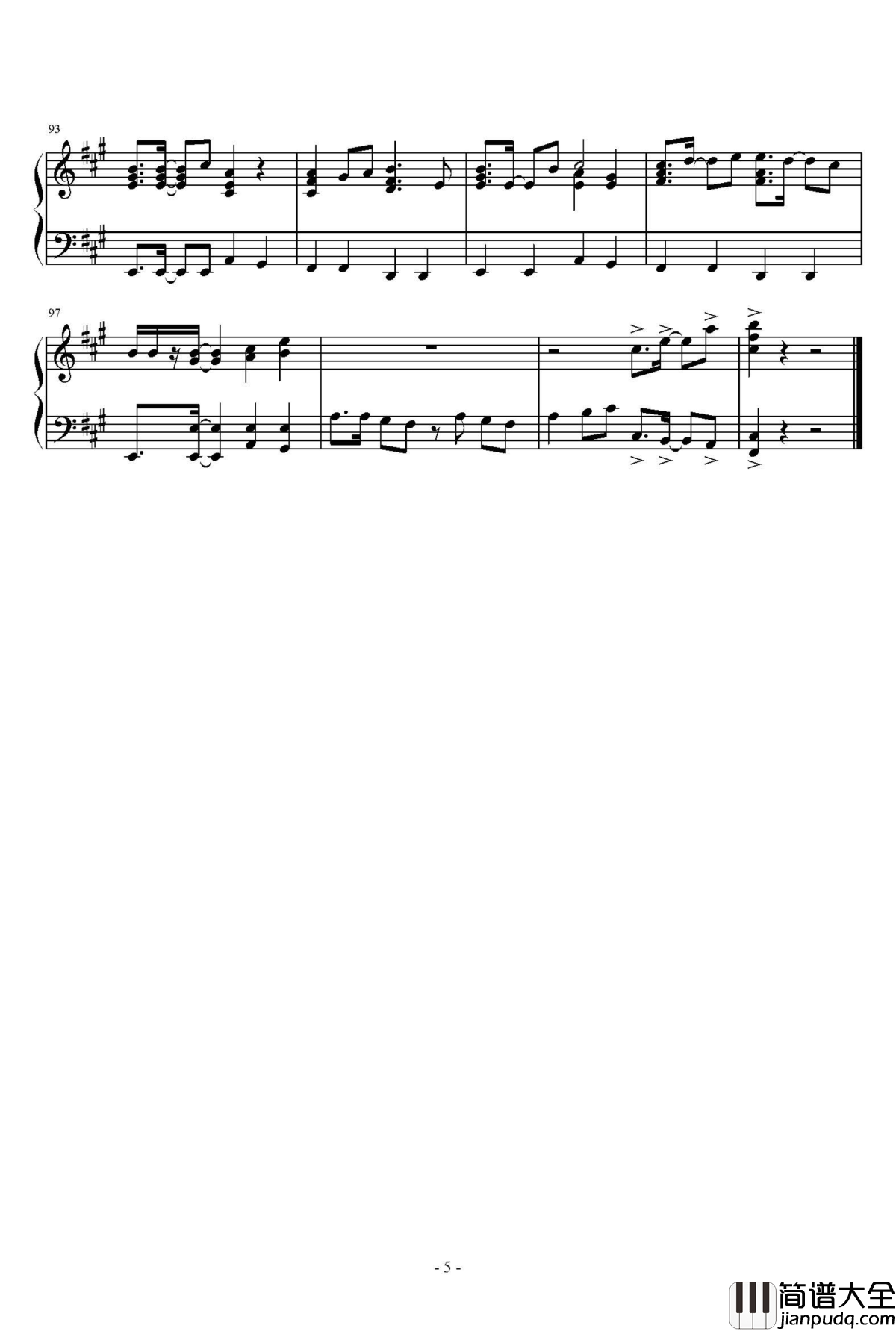 片想いFinally钢琴谱_SKE48