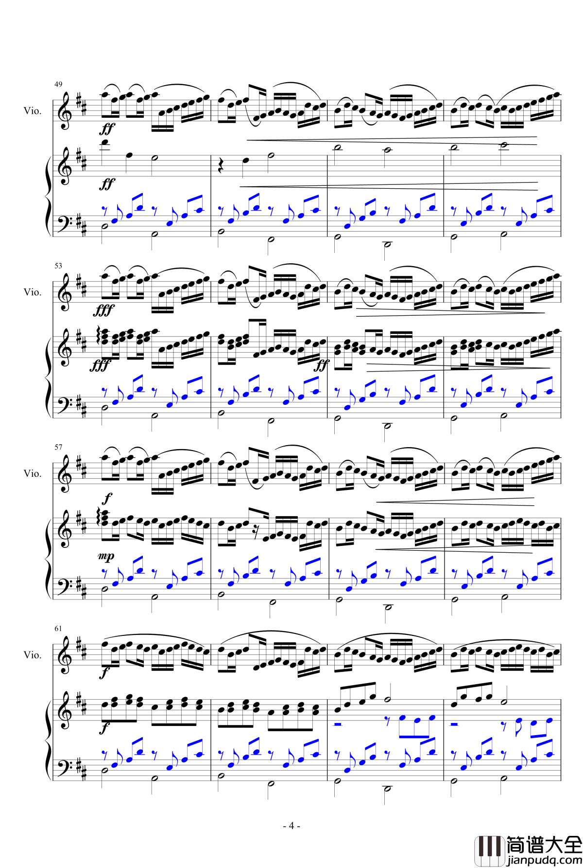 卡农钢琴谱_小提琴钢琴合奏_Johann_Pachelbel