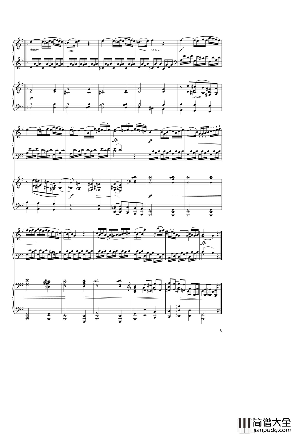 Sonata_In_C_Major,_K_545钢琴谱_双钢琴_莫扎特