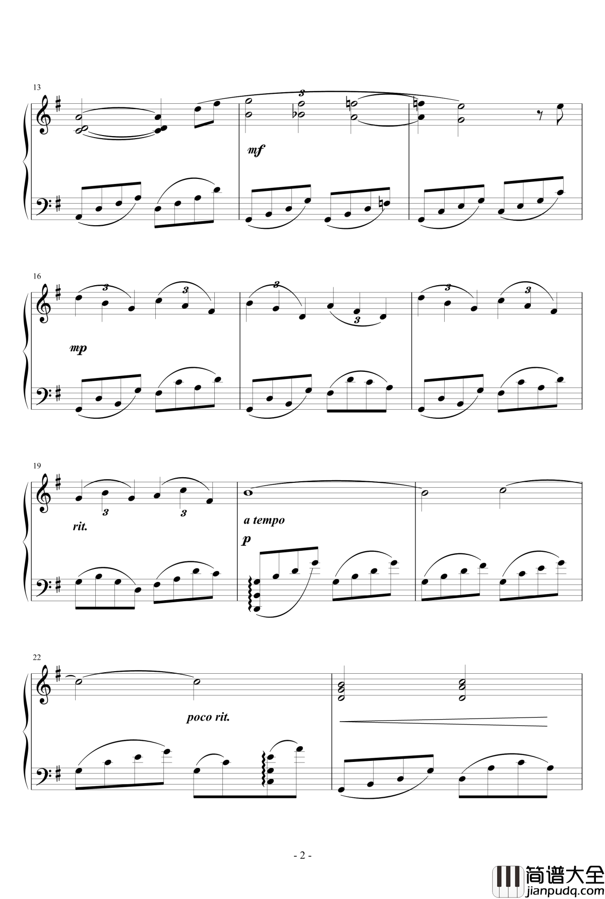 G大调前奏曲大自然的声音钢琴谱_天籁传声