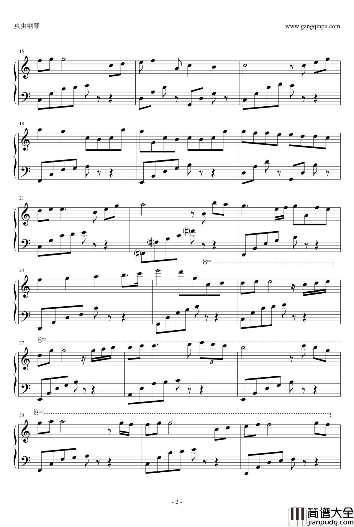 kiss_the_rain钢琴谱_初学者简易完整版_Yiruma