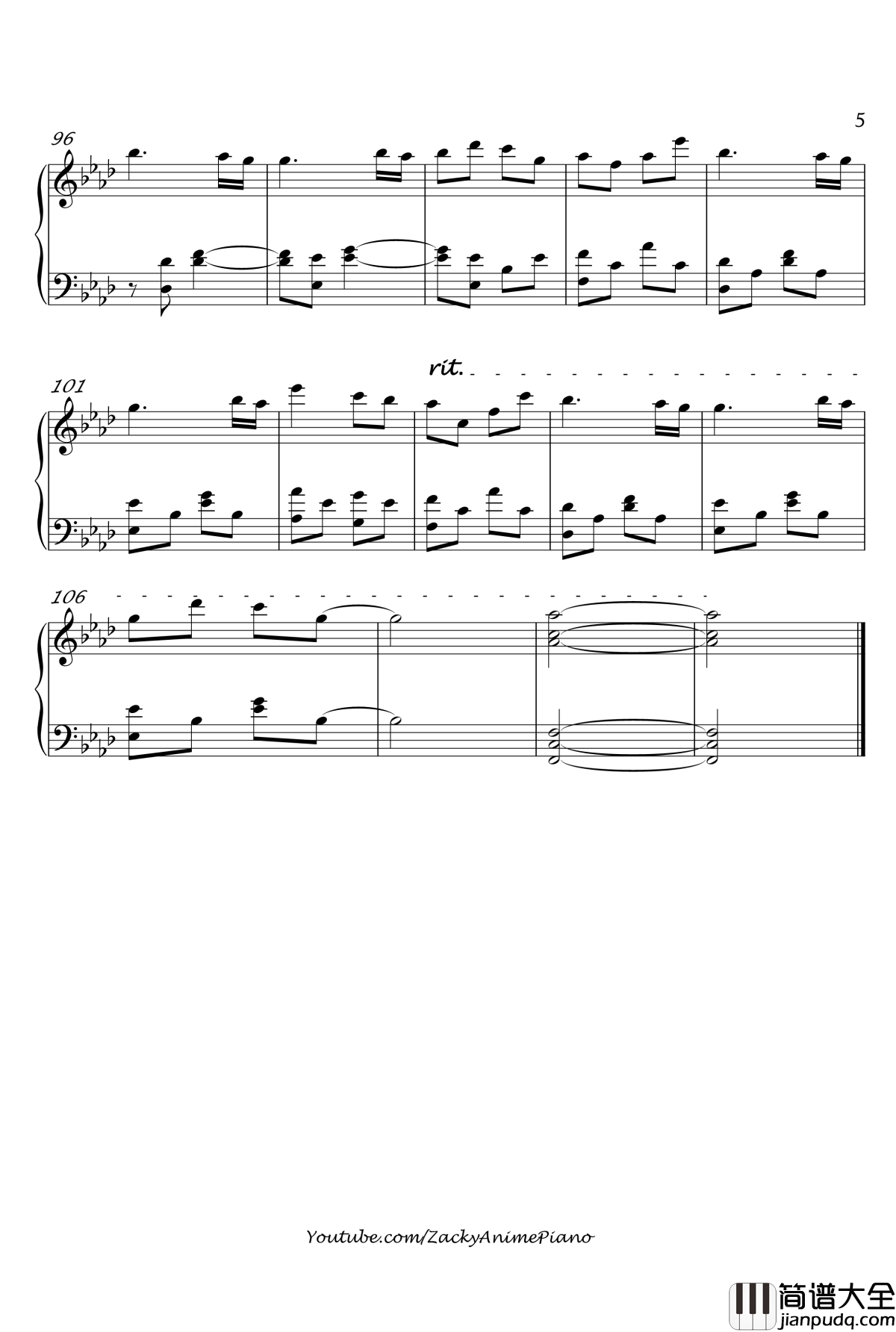 Next_to_You钢琴谱_Zacky_寄生兽OST