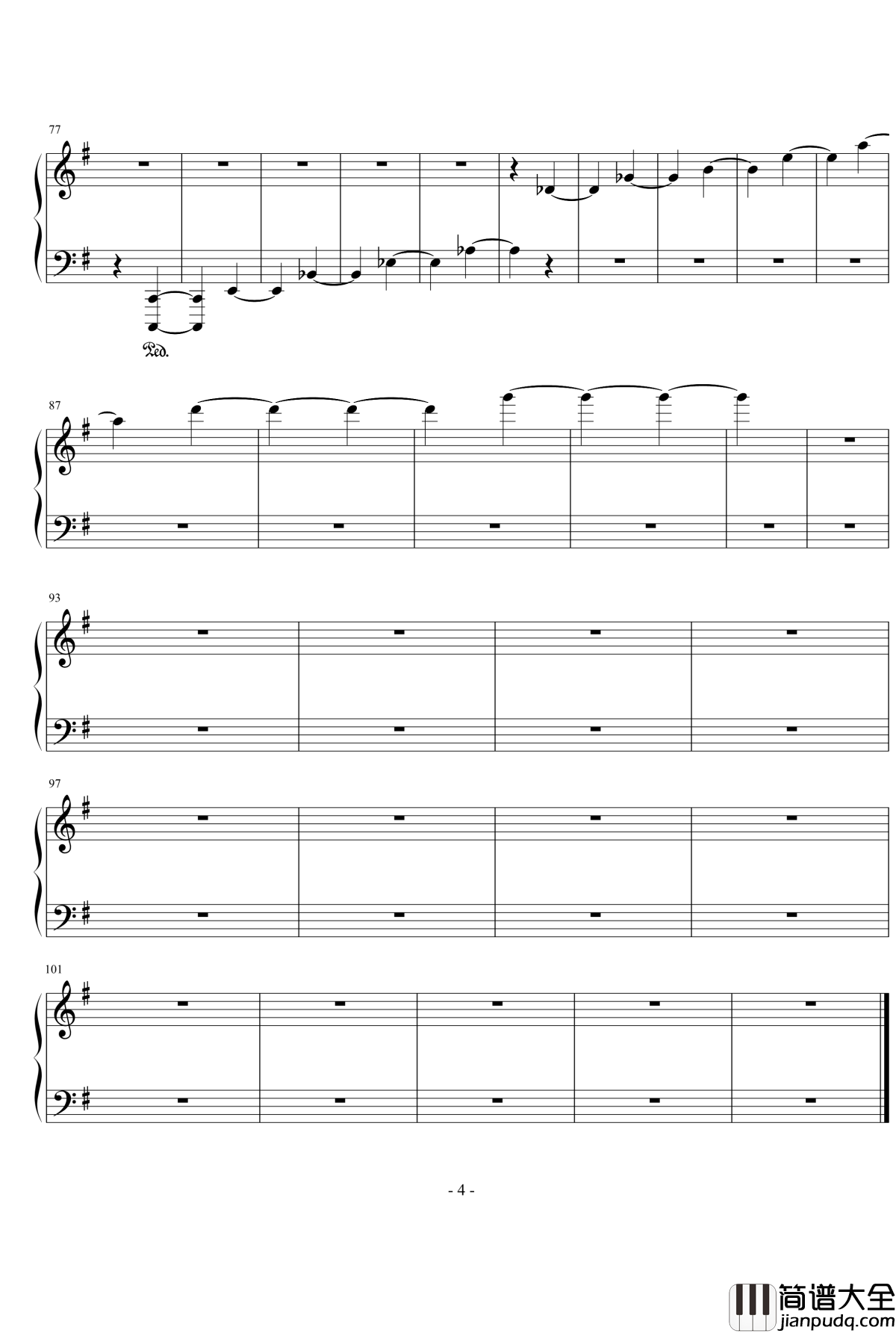晶莹的天梯钢琴谱_前奏曲_流行追梦人