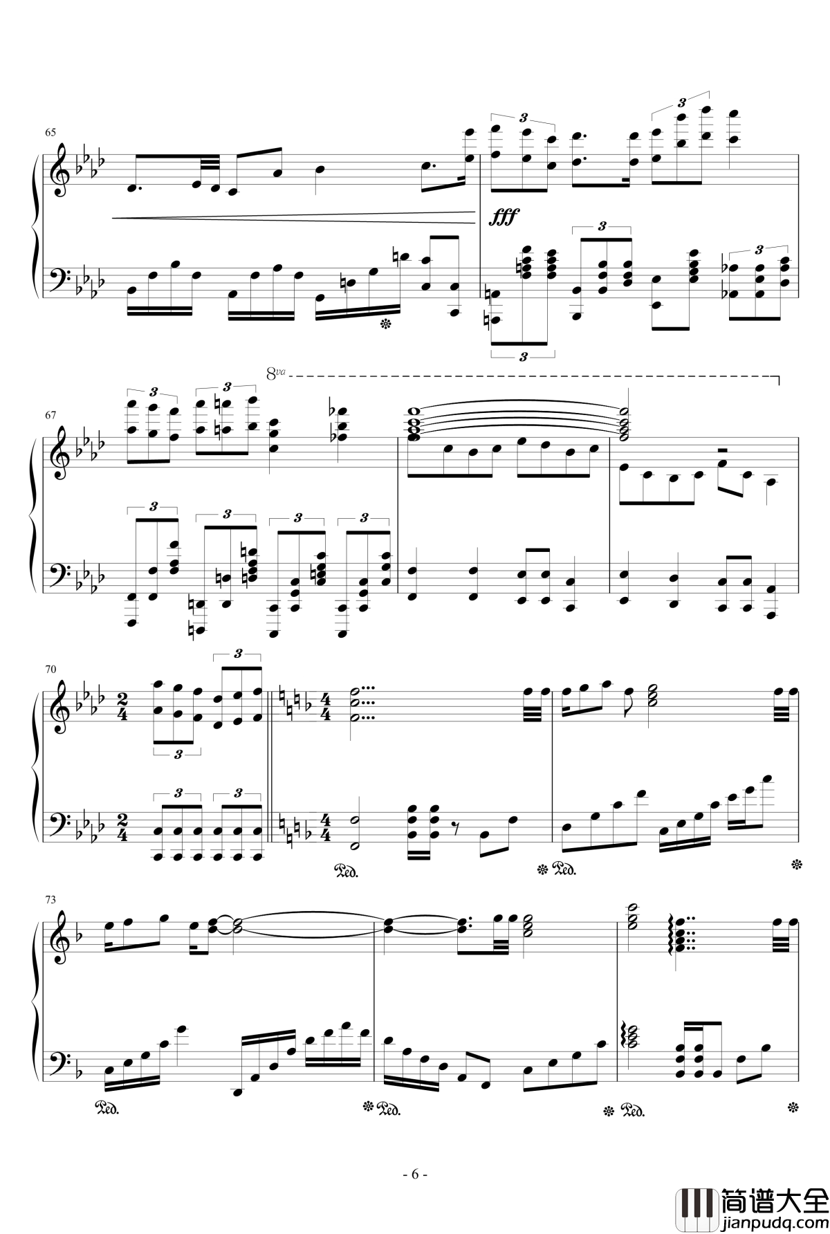 甲铁城的卡巴内利OP钢琴谱_完整版_泽野弘之