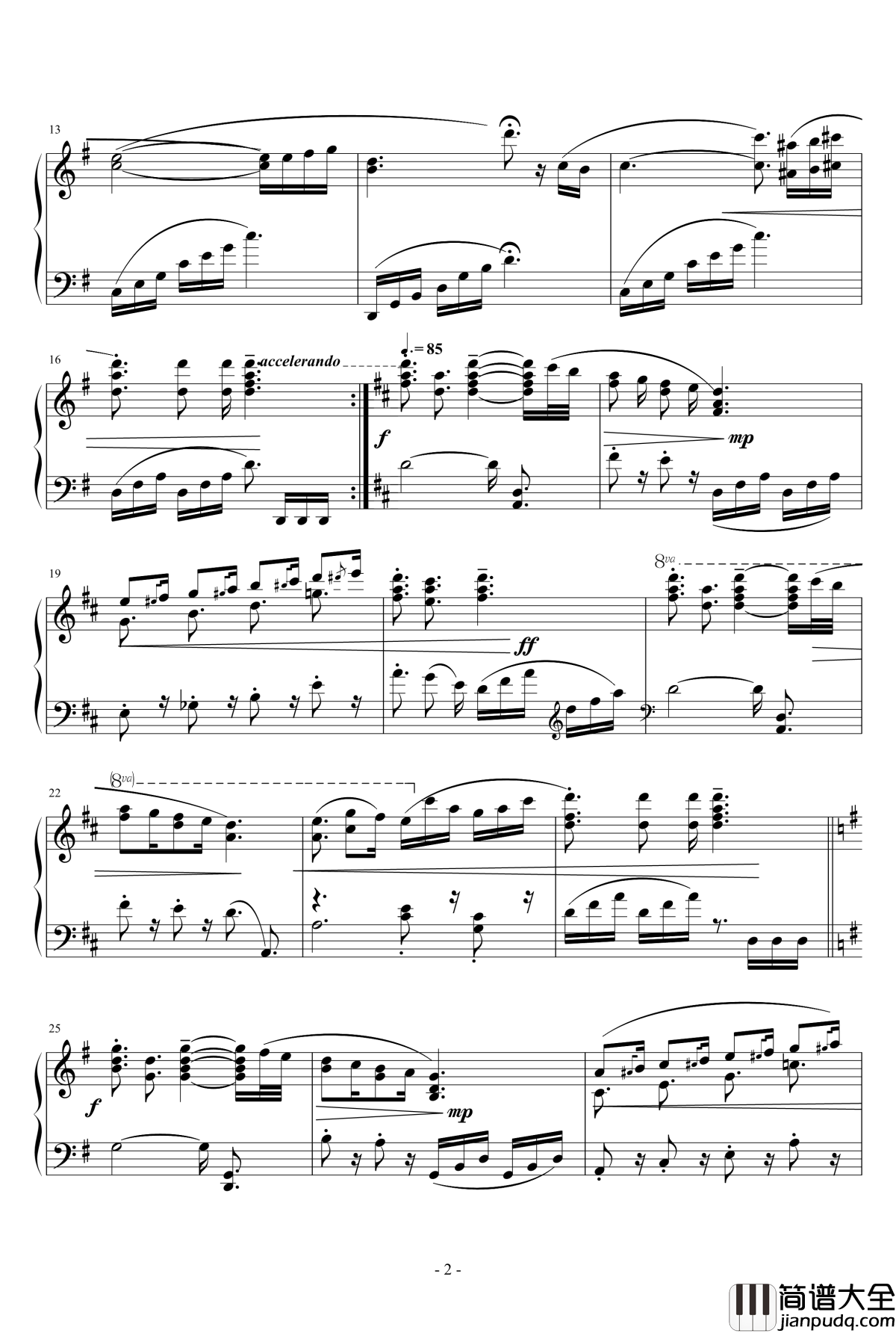 G大调练习曲No.1钢琴谱_天籁传声