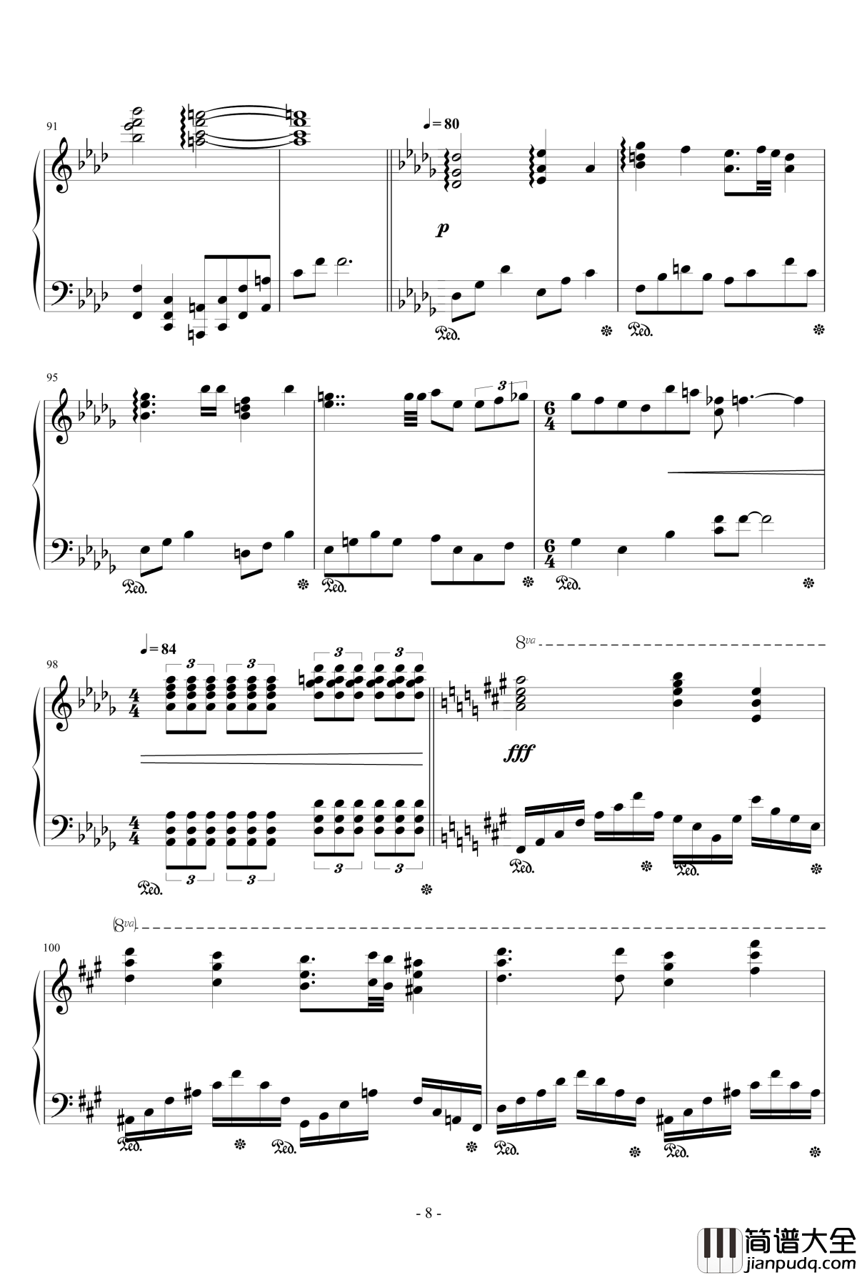 甲铁城的卡巴内利OP钢琴谱_完整版_泽野弘之
