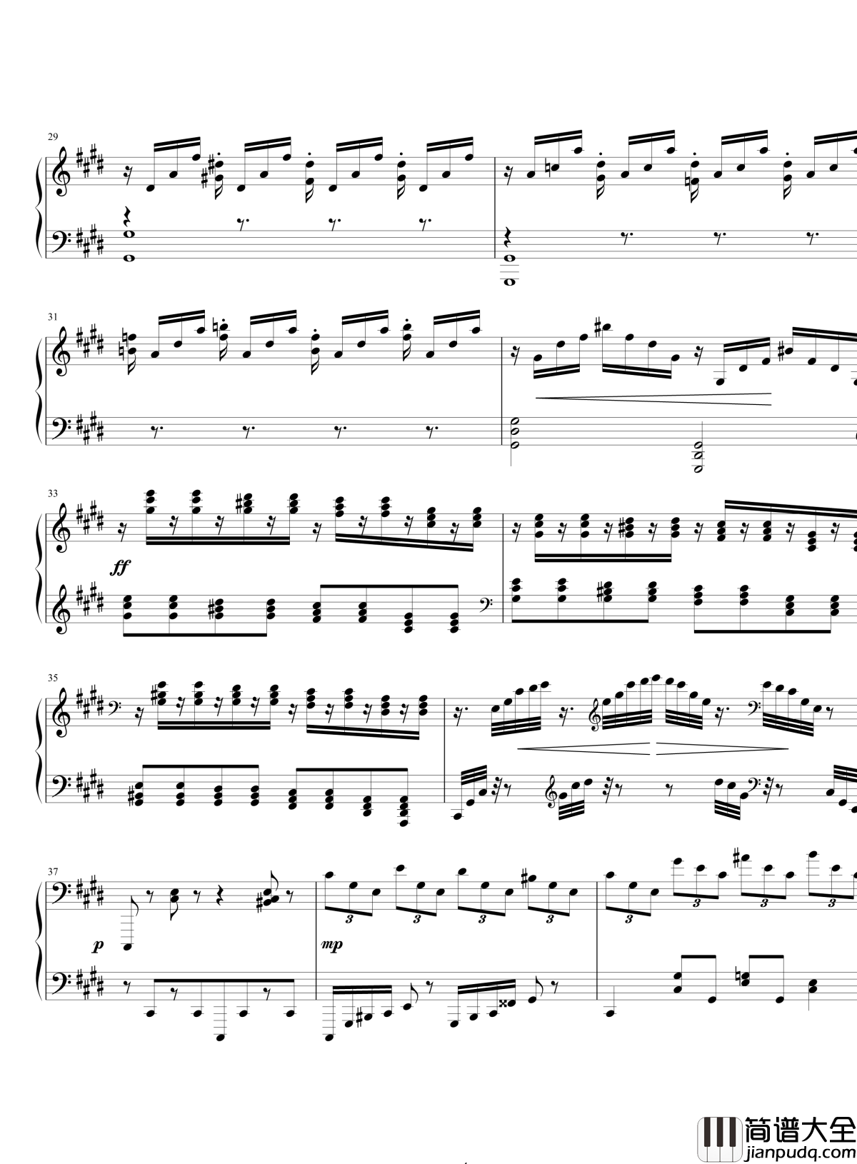 四季严冬练习曲钢琴谱_yutianyue126