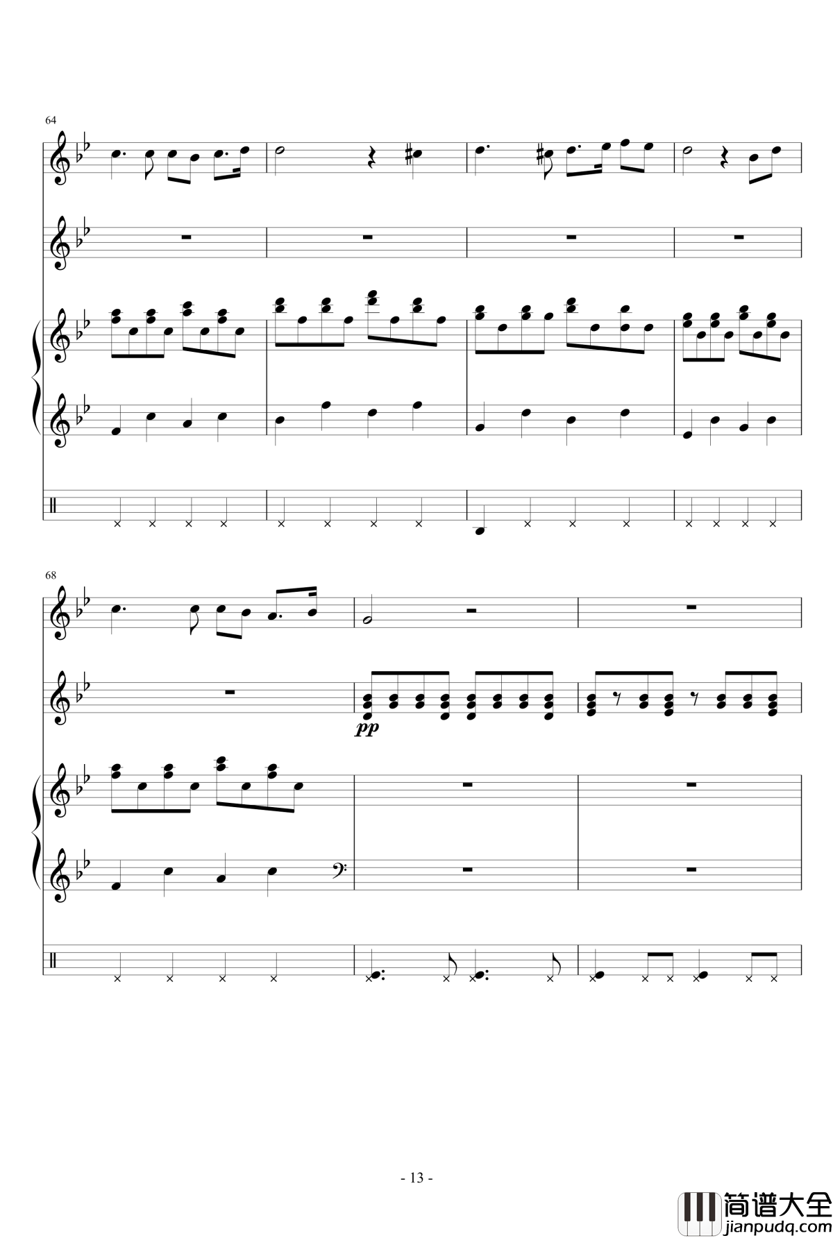 Wanderer钢琴谱_狂音§