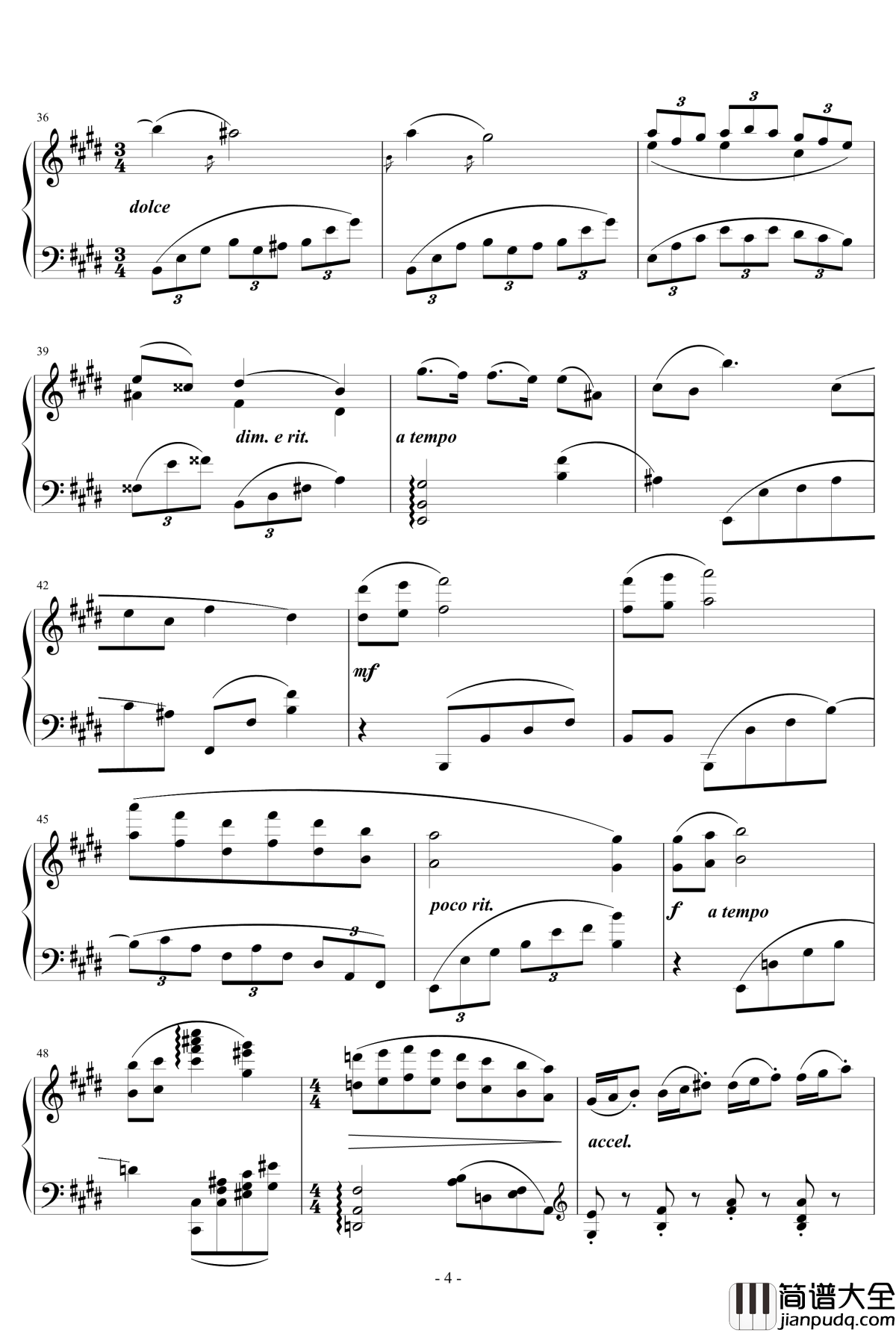 随想曲3钢琴谱_天籁传声