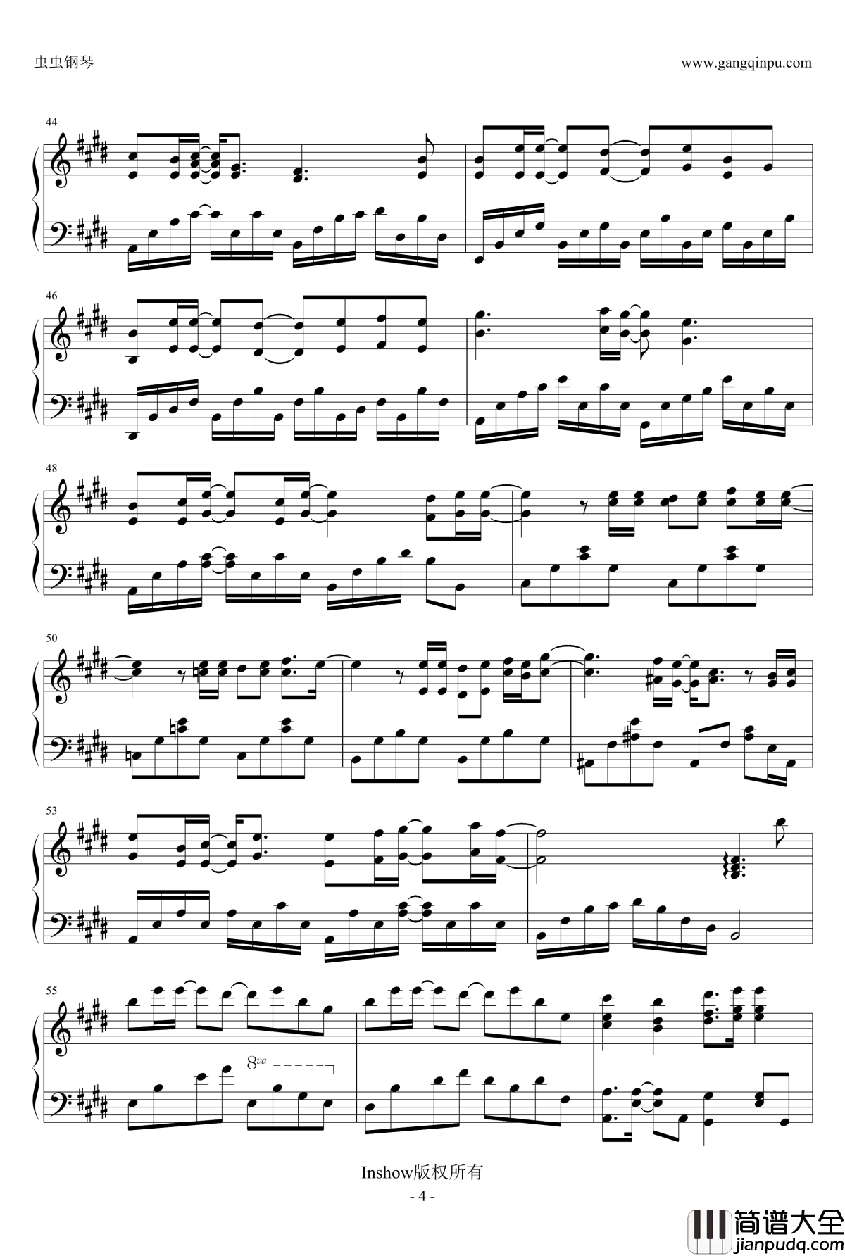 我们的明天钢琴谱_电影_重返20岁_主题曲_鹿晗