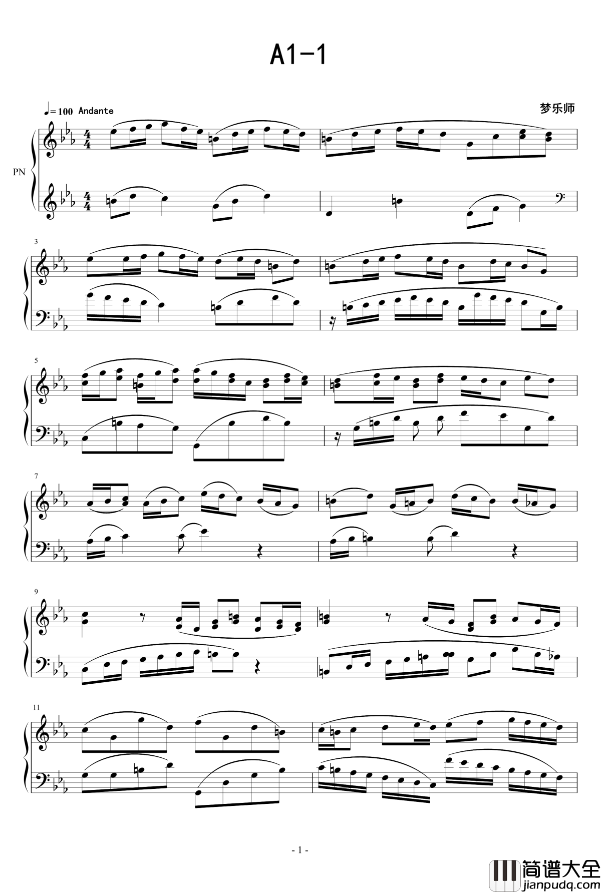 从零学作曲A1_1钢琴谱_梦乐师