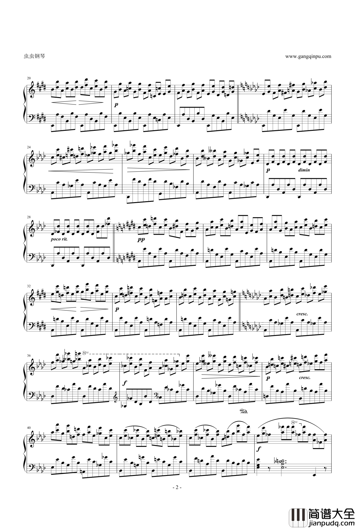 肖邦练习曲Etude_OP.10_No.10钢琴谱_chopin