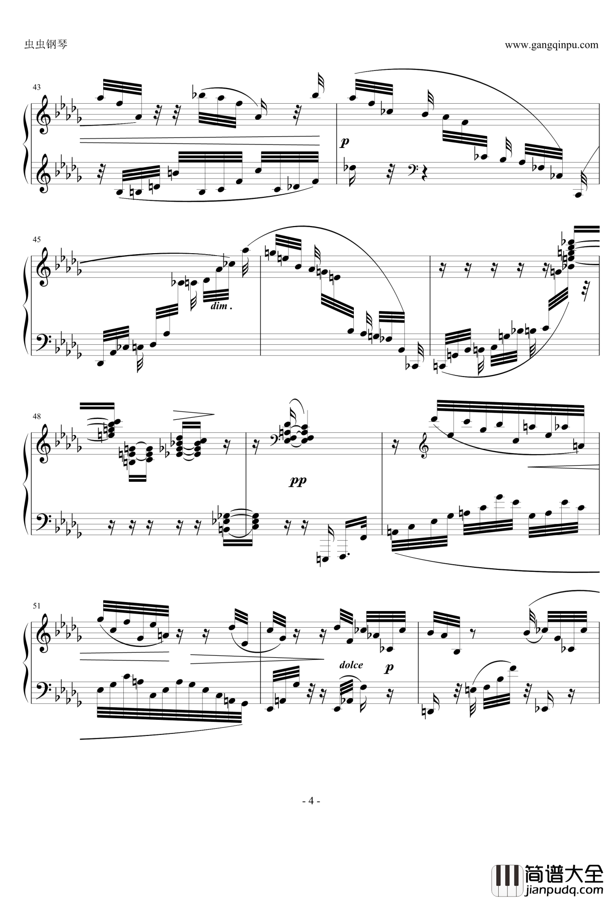 间奏曲钢琴谱Op.117_No.2_勃拉姆斯