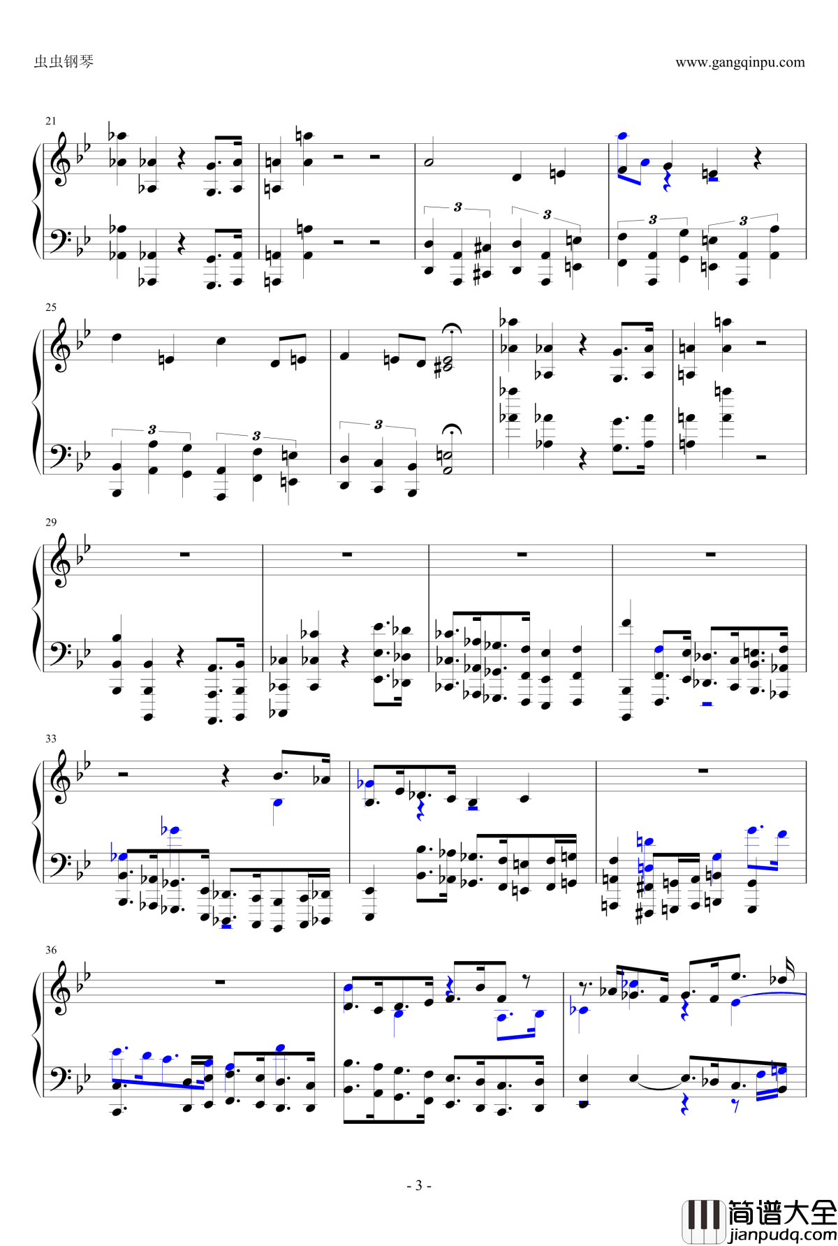 布鲁克纳第五交响曲第四乐章钢琴谱_钢琴独奏版