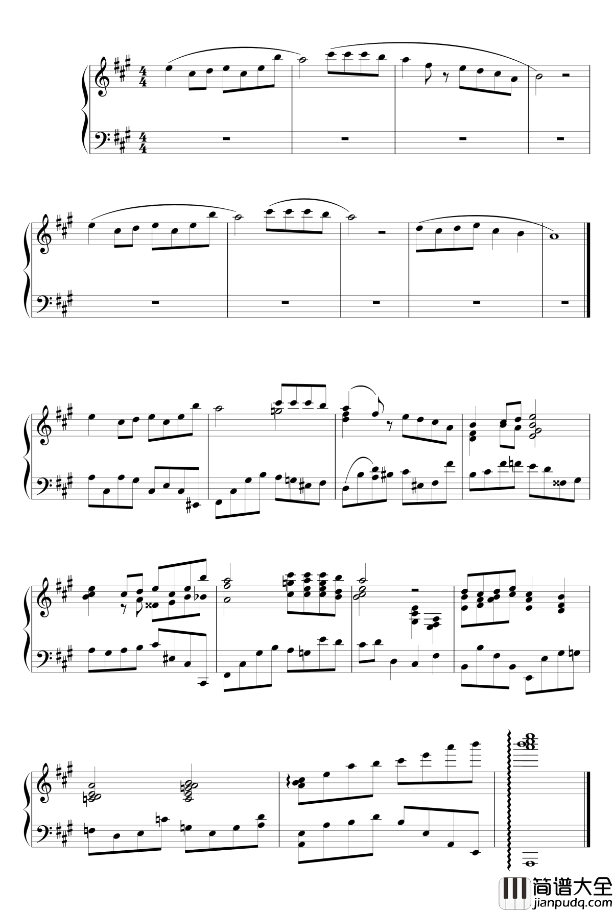 流行复调短曲钢琴谱_流行追梦人