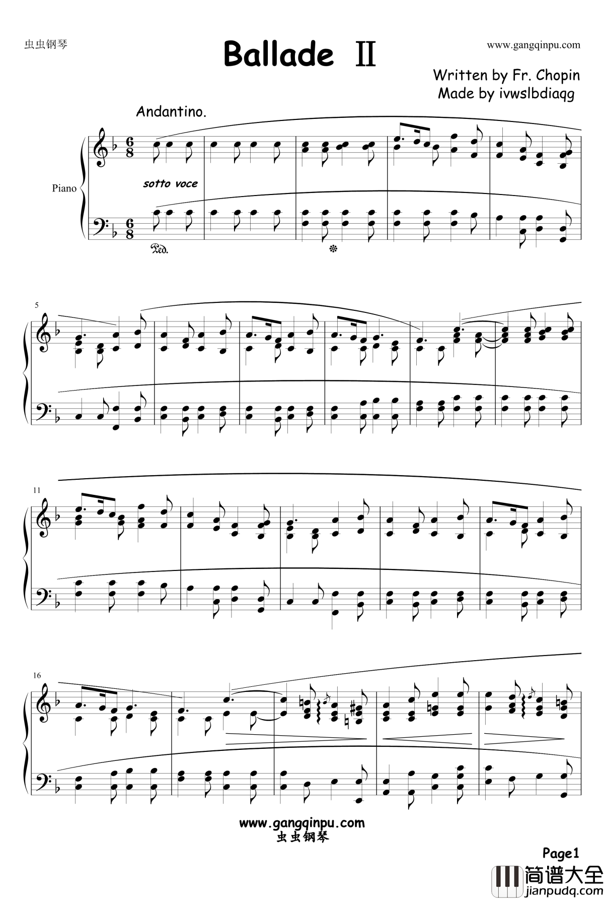 肖邦___第二号叙事曲_F大调钢琴谱_肖邦_chopin