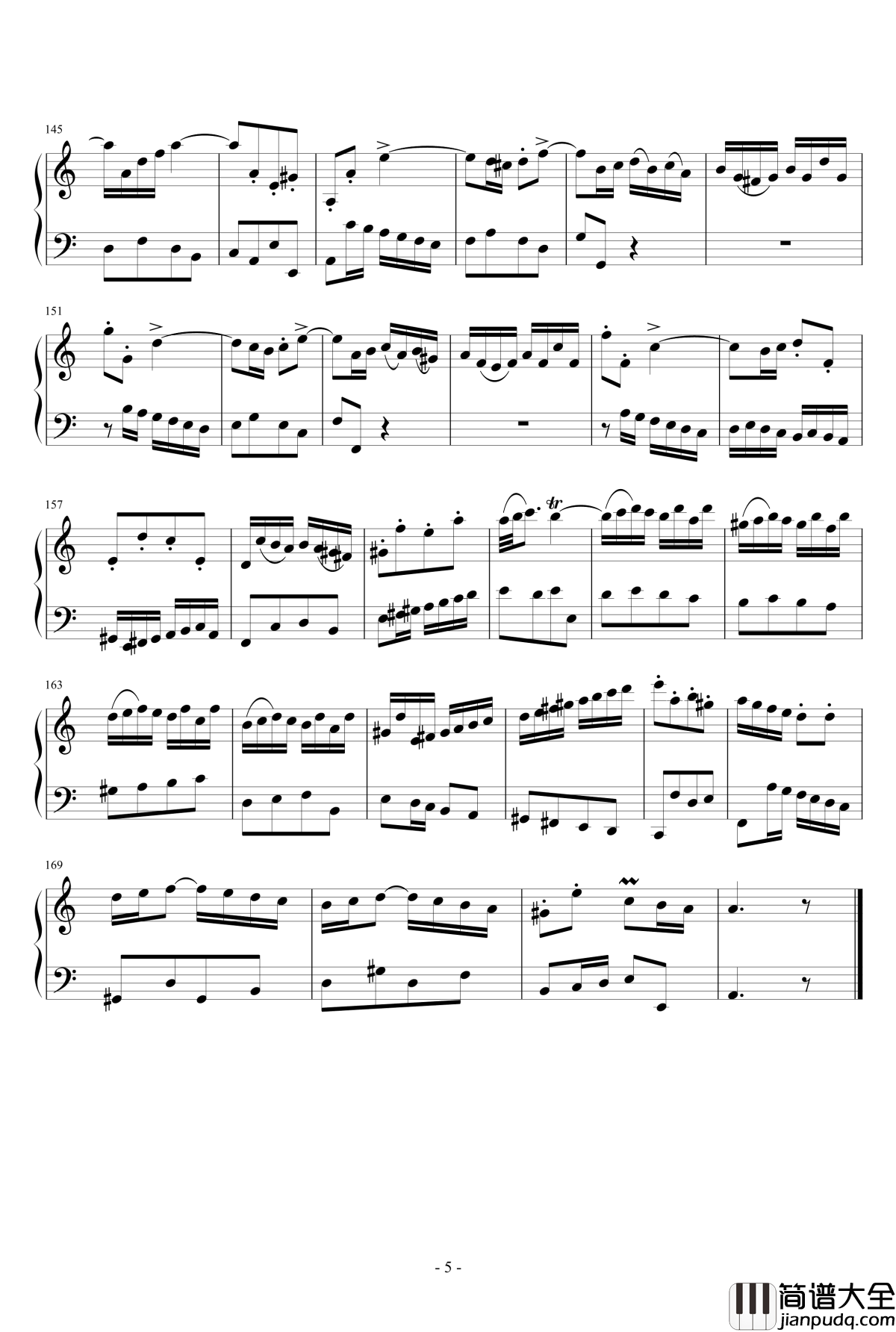 a小调小提琴协奏曲钢琴谱_第一乐章_巴哈_Bach,_Johann_Sebastian