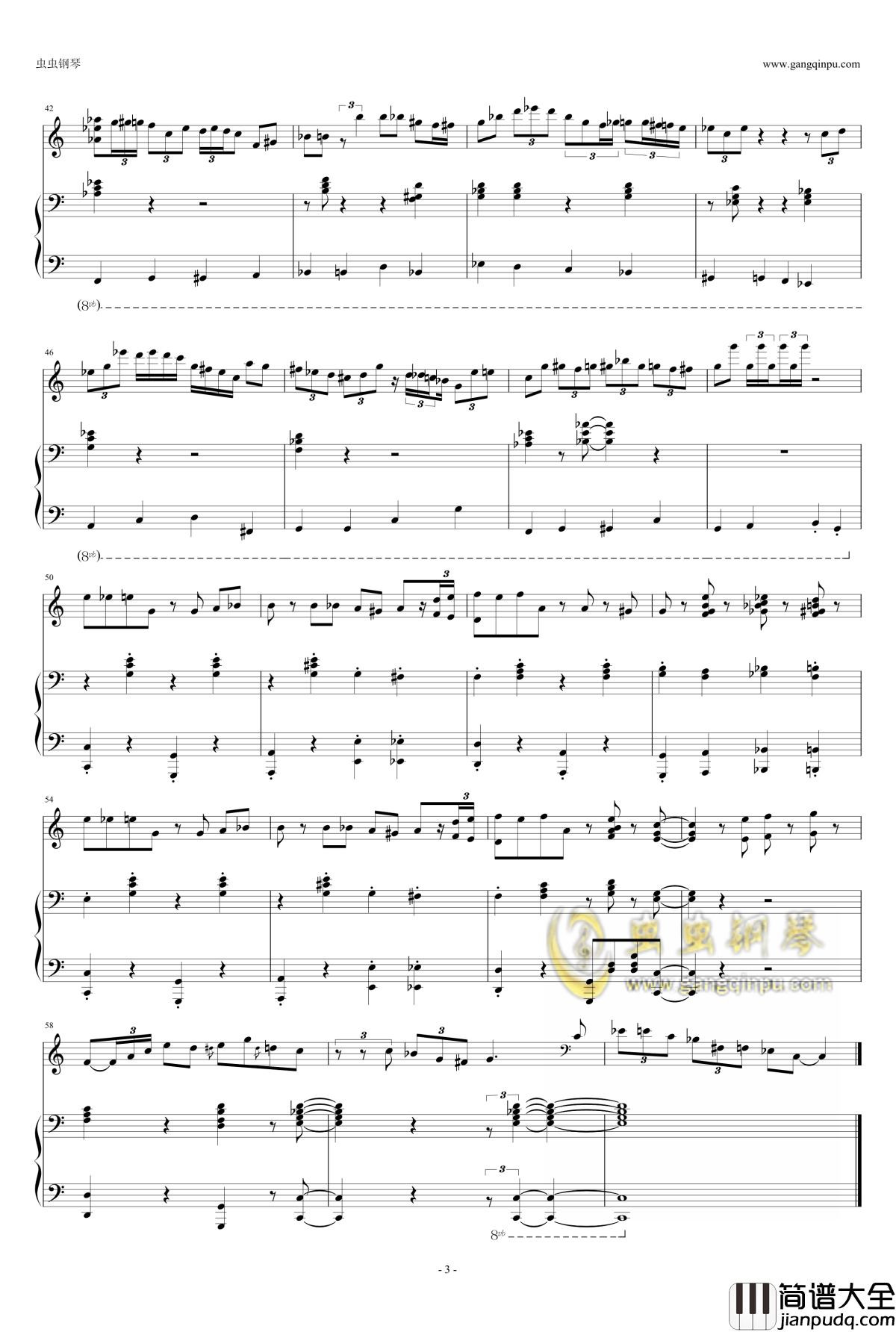 jazz搞笑插曲钢琴谱_独奏_我的野蛮女友