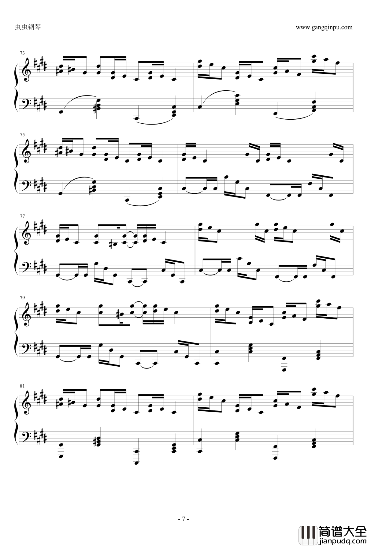 克罗地亚狂想曲钢琴谱_这个才是原版_马克西姆_Maksim·Mrvica