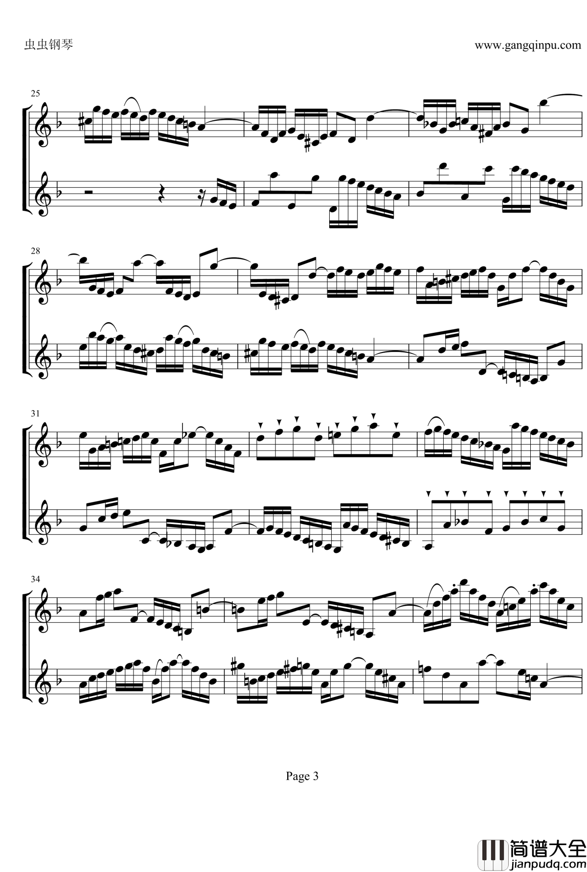 d小调双小提琴协奏曲钢琴谱_第1乐章_巴赫_P.E.Bach