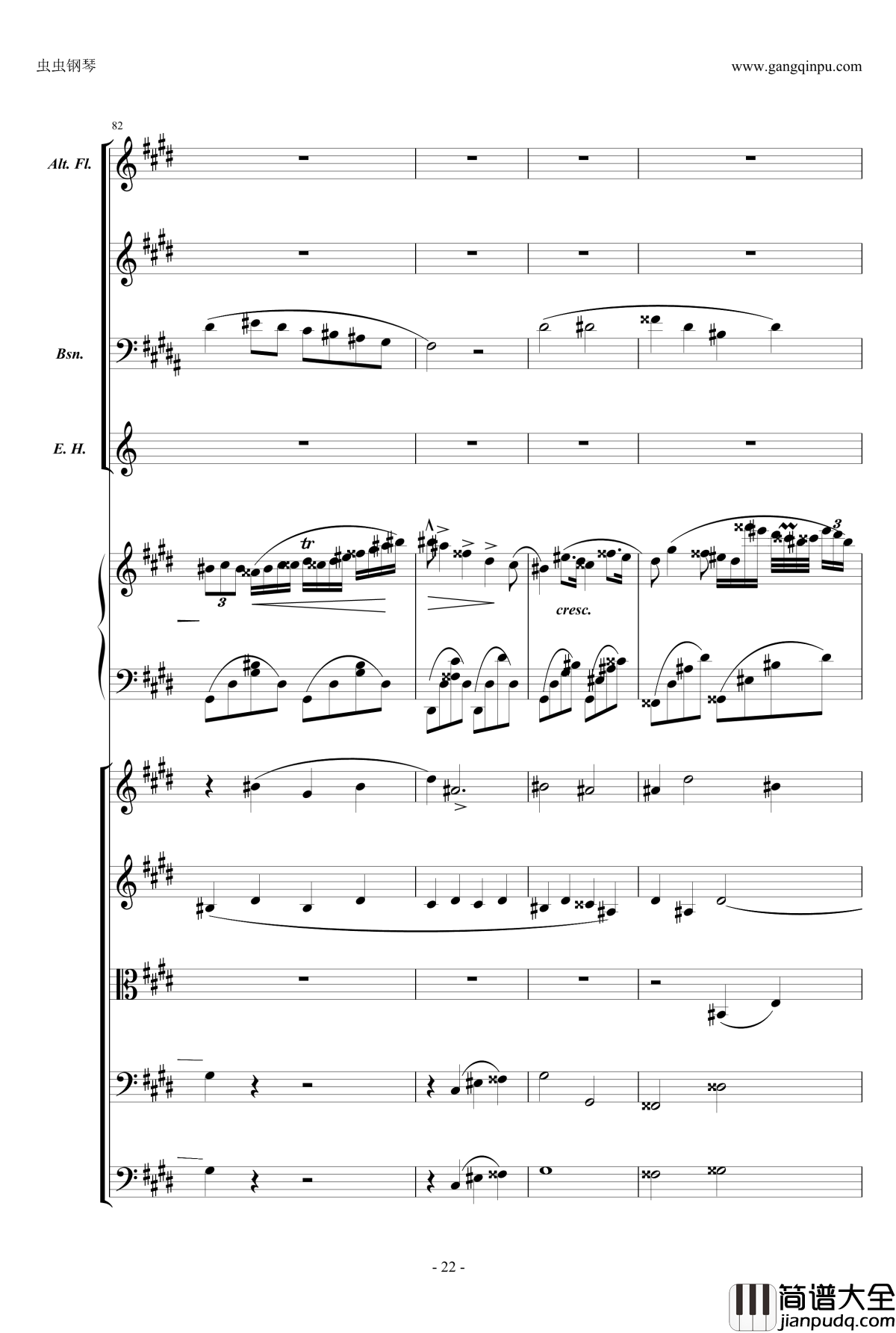 萧邦第一钢琴协奏曲第二乐章钢琴谱_肖邦_chopin
