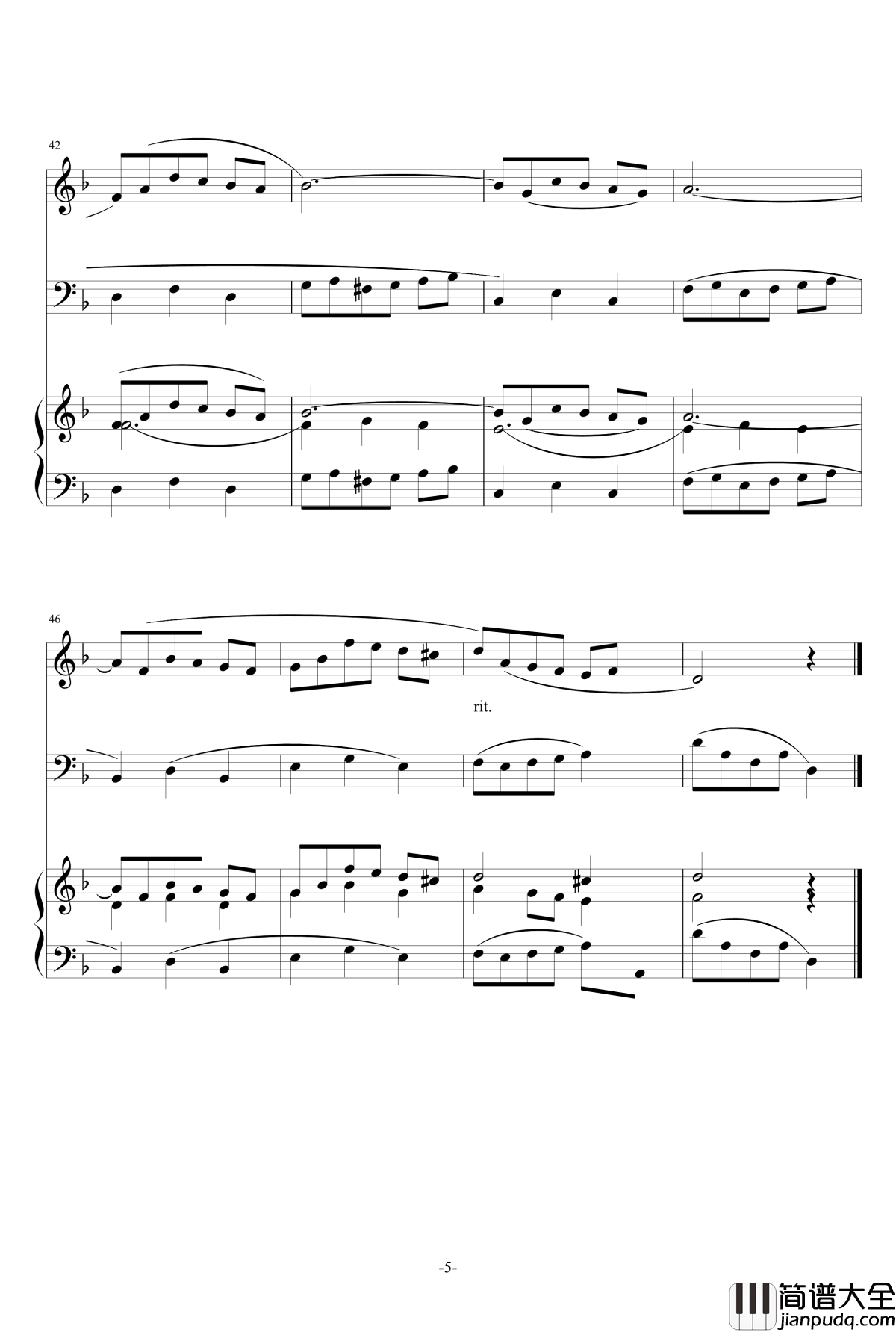 巴洛克风格小提琴协奏曲第一乐章钢琴谱_巴洛克